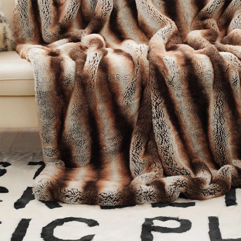 Luxurious Premium Chinchilla Faux Fur Blanket