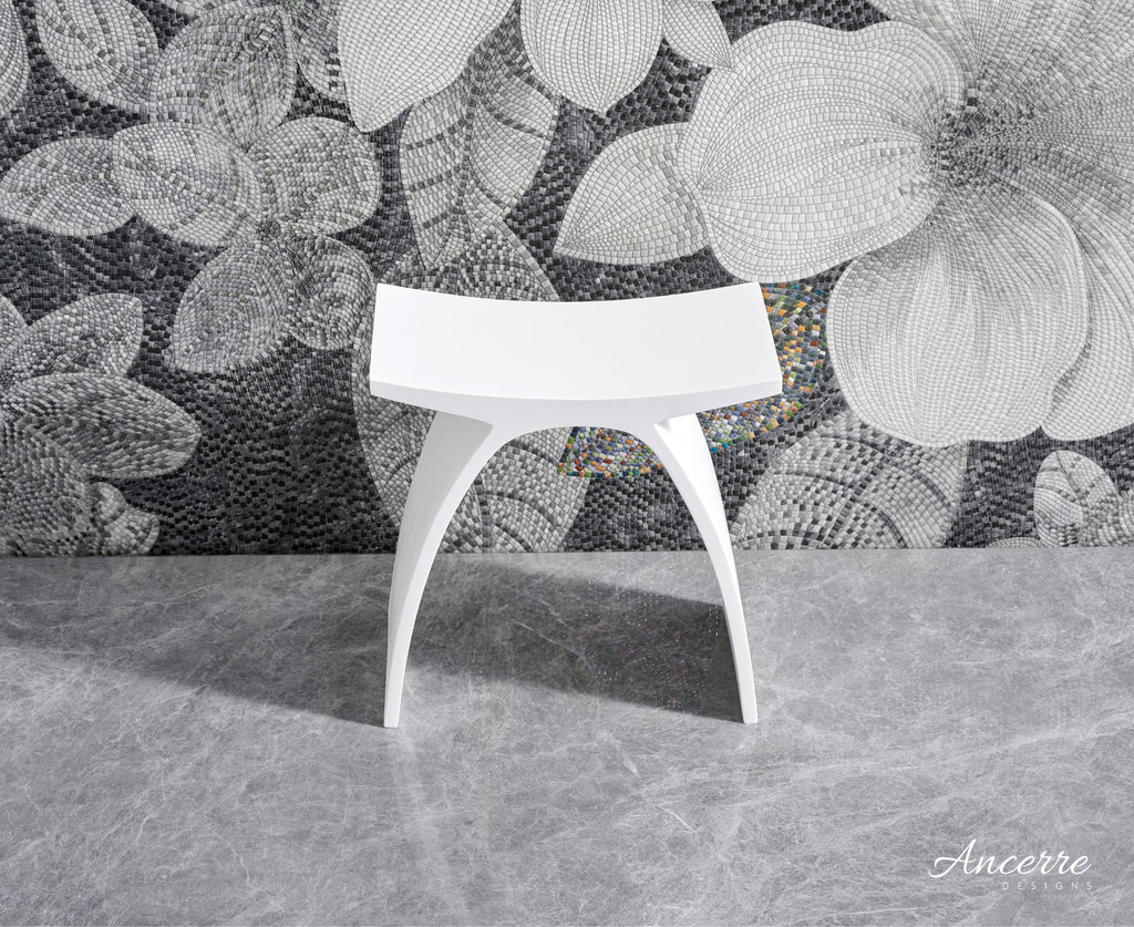 ARCSTONE 17"  Freestanding Solid Surface Bathstool