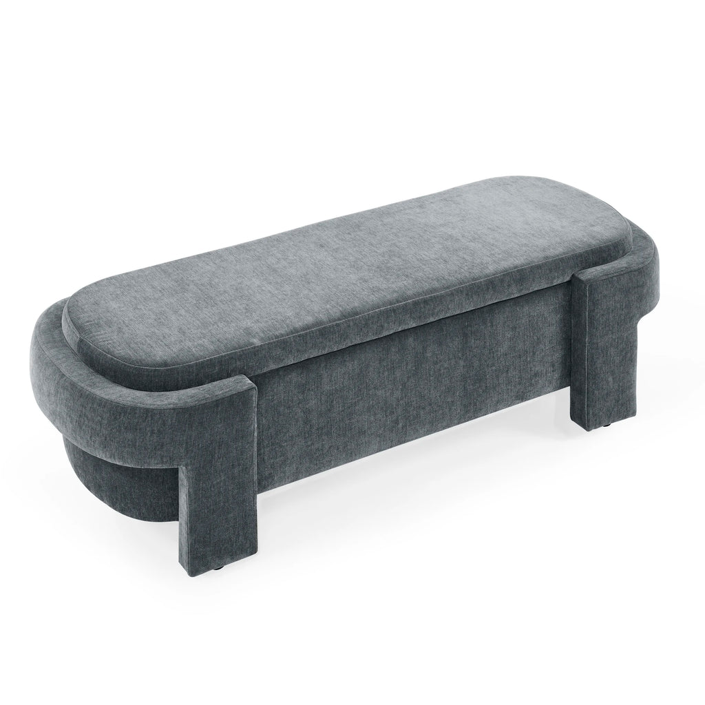 Chenille Upholstered Bench with Large Storage Space for the Living Room, Entryway and Bedroom( 51.5''x 20.5''x 17'' )