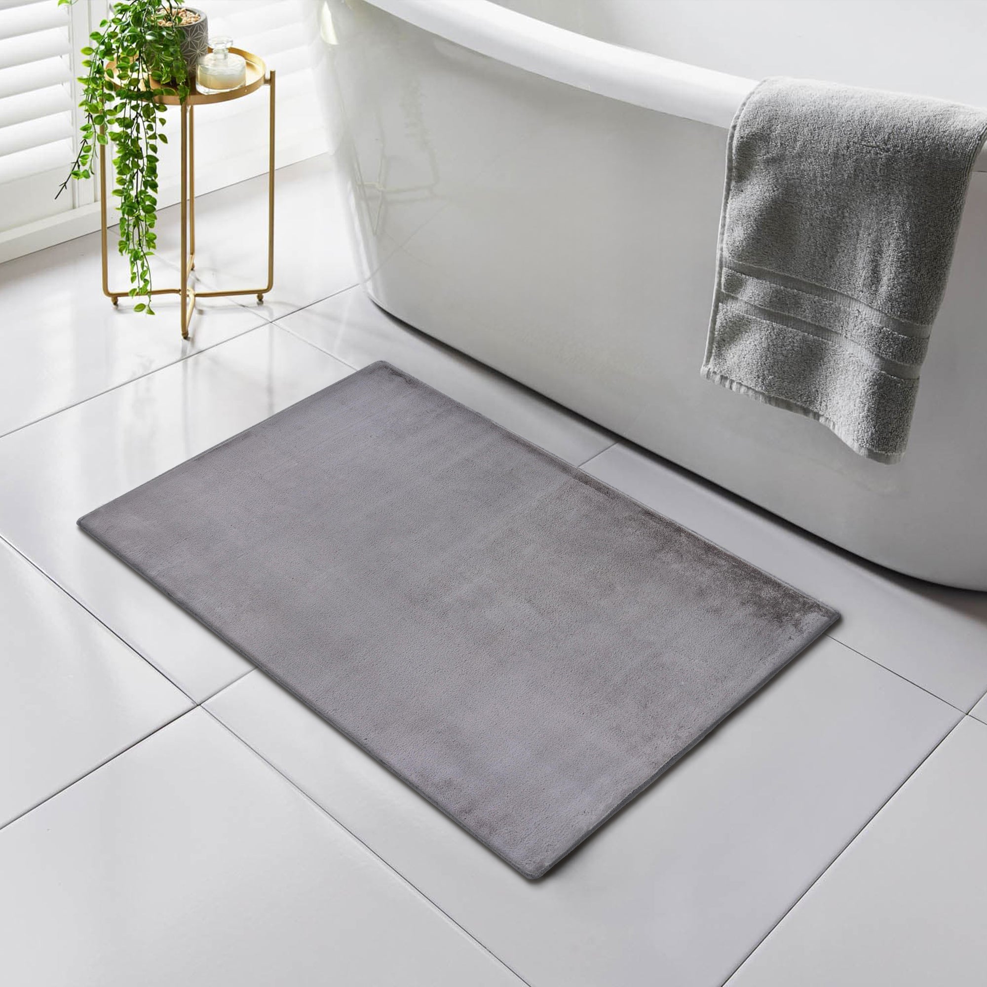 Light Grey Plush Area Rug