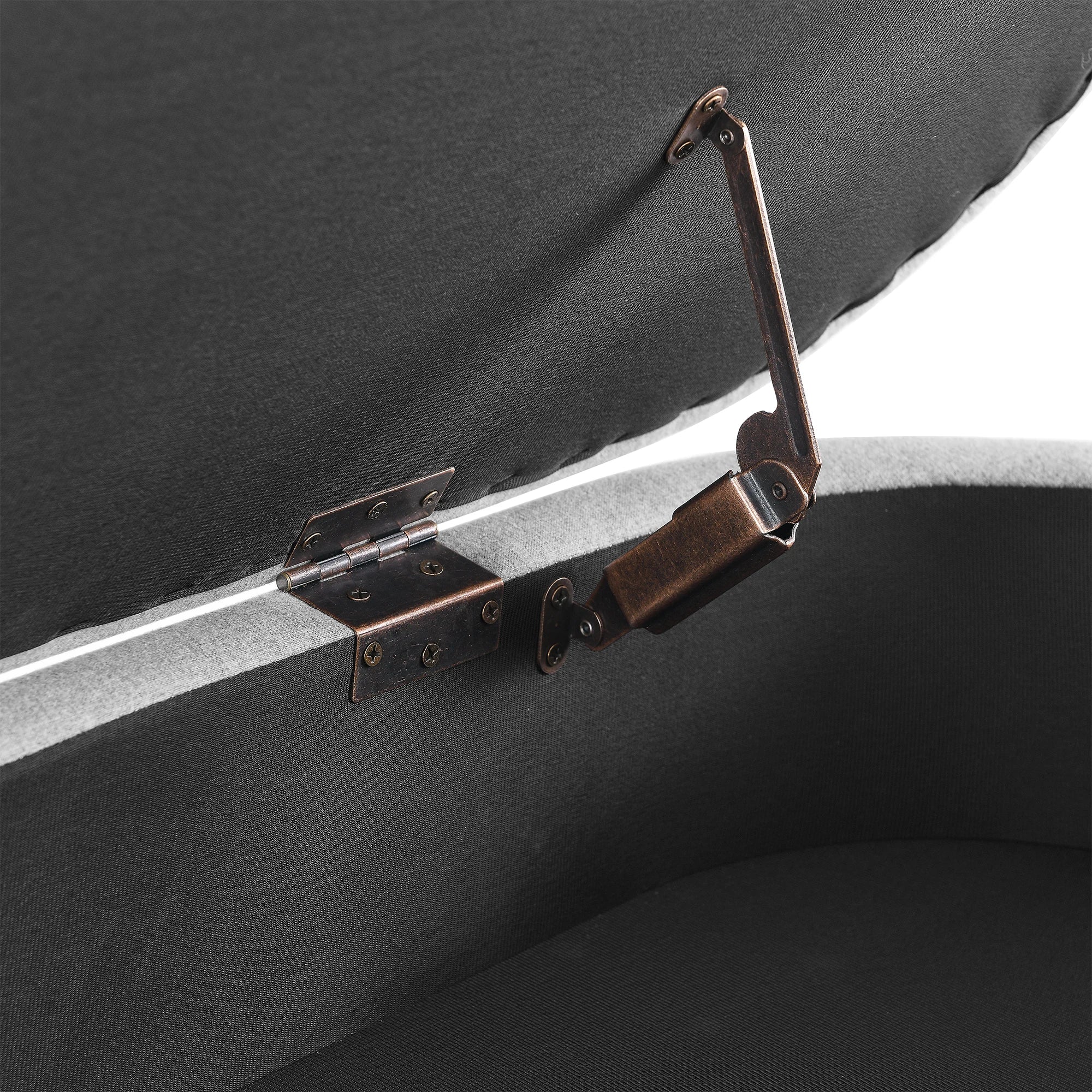 RetroLux Oval Storage Ottoman Bench Wood Legs