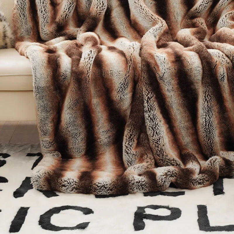 Luxurious Premium Chinchilla Faux Fur Blanket