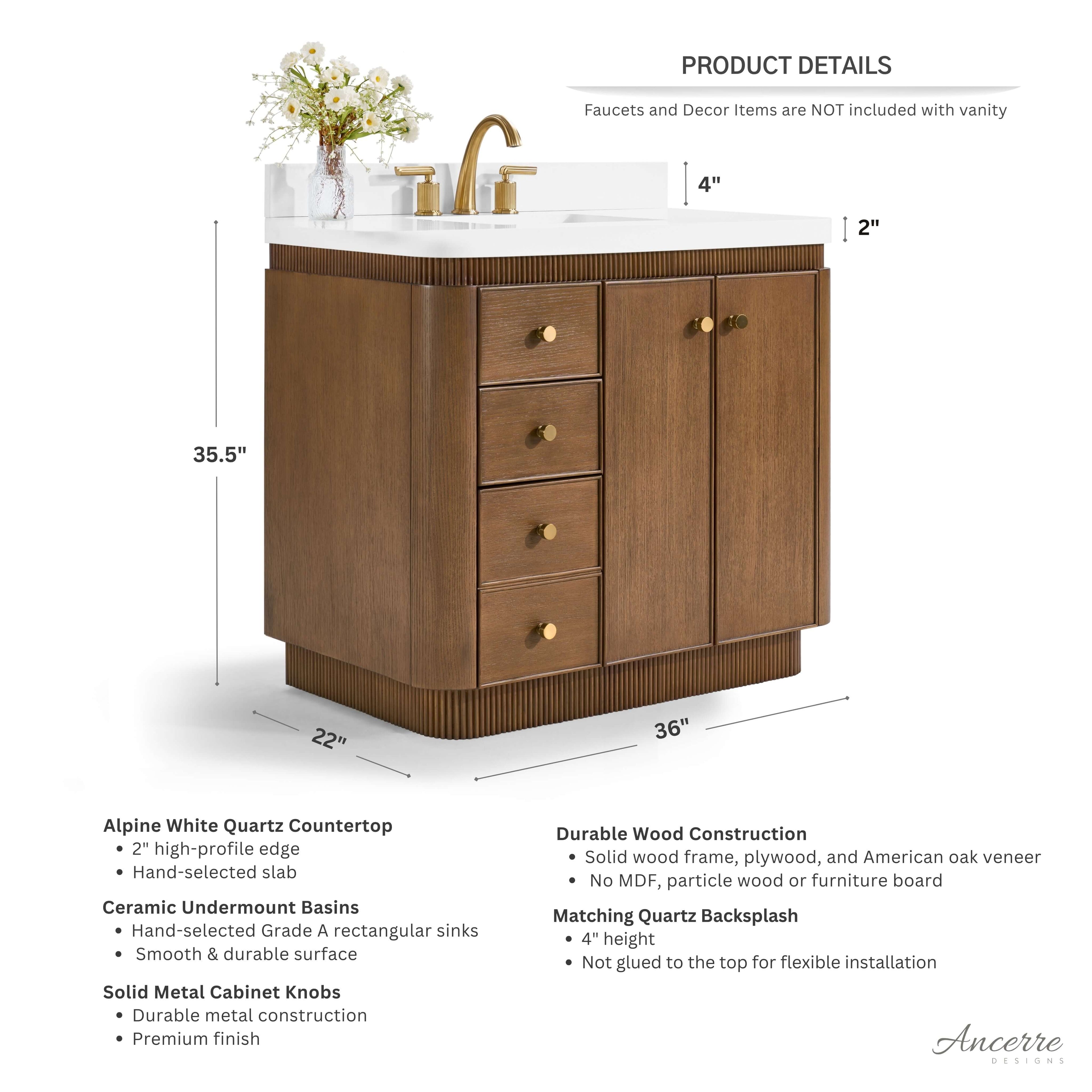 Aston 36" Bath Vanity Set