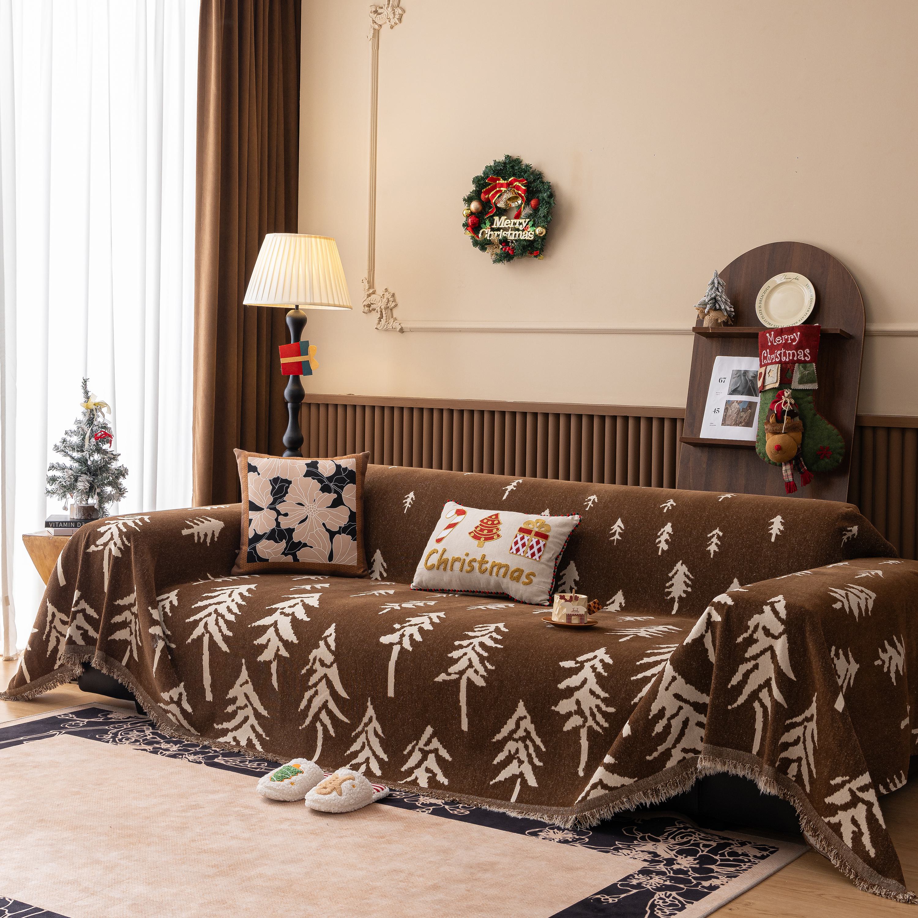 Modern Couch Covers for Couches Large Decorative Throw Blanket with Tassels for Couch