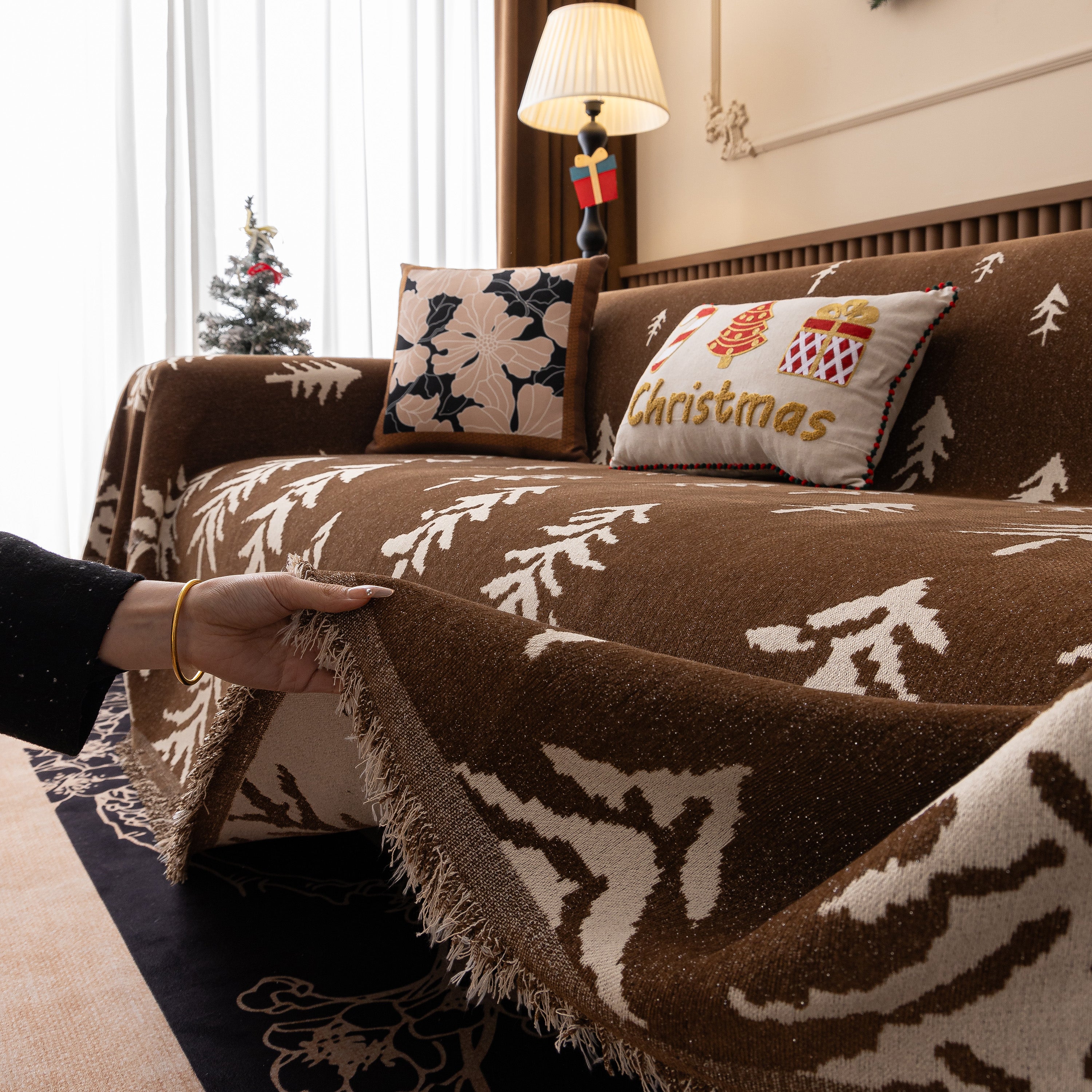 Modern Couch Covers for Couches Large Decorative Throw Blanket with Tassels for Couch