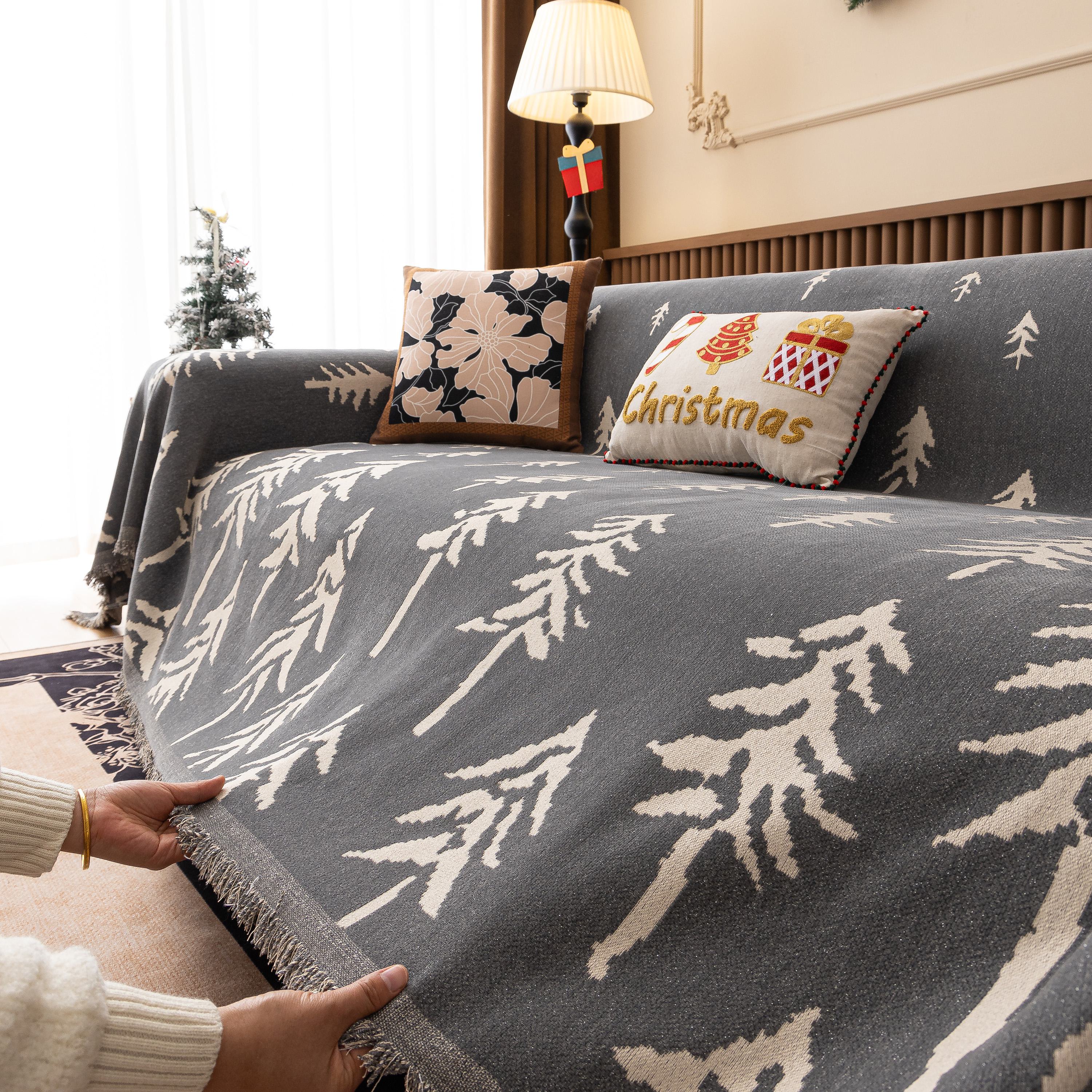 Modern Couch Covers for Couches Large Decorative Throw Blanket with Tassels for Couch