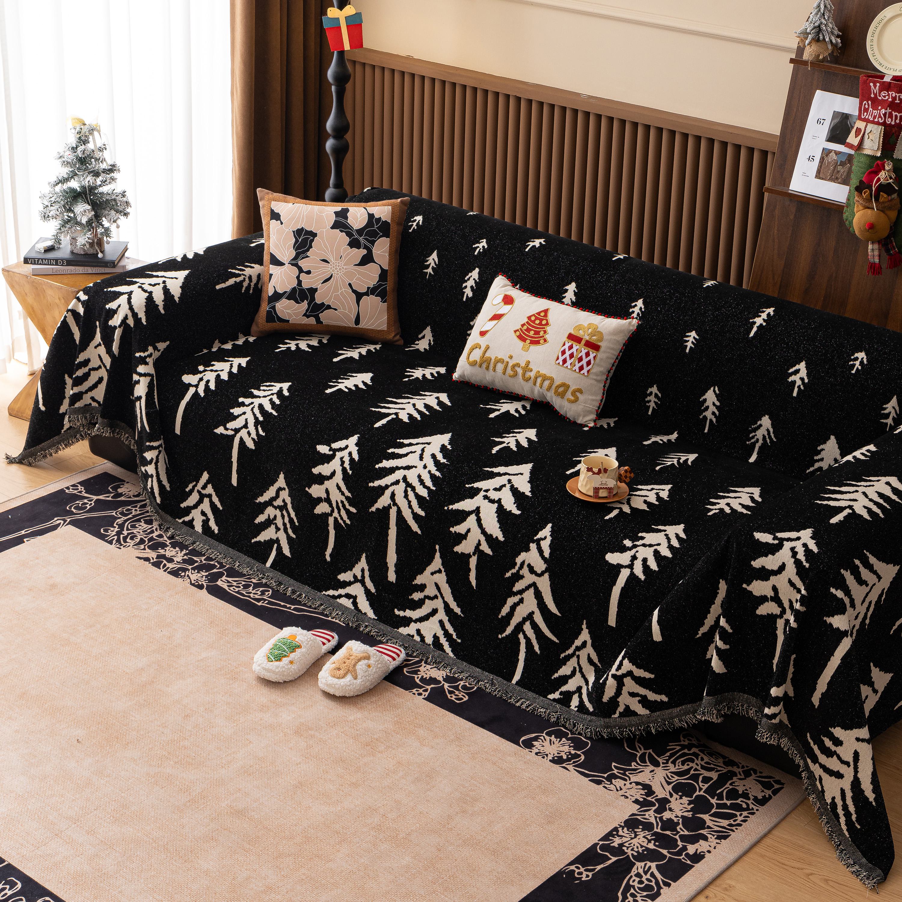 Modern Couch Covers for Couches Large Decorative Throw Blanket with Tassels for Couch