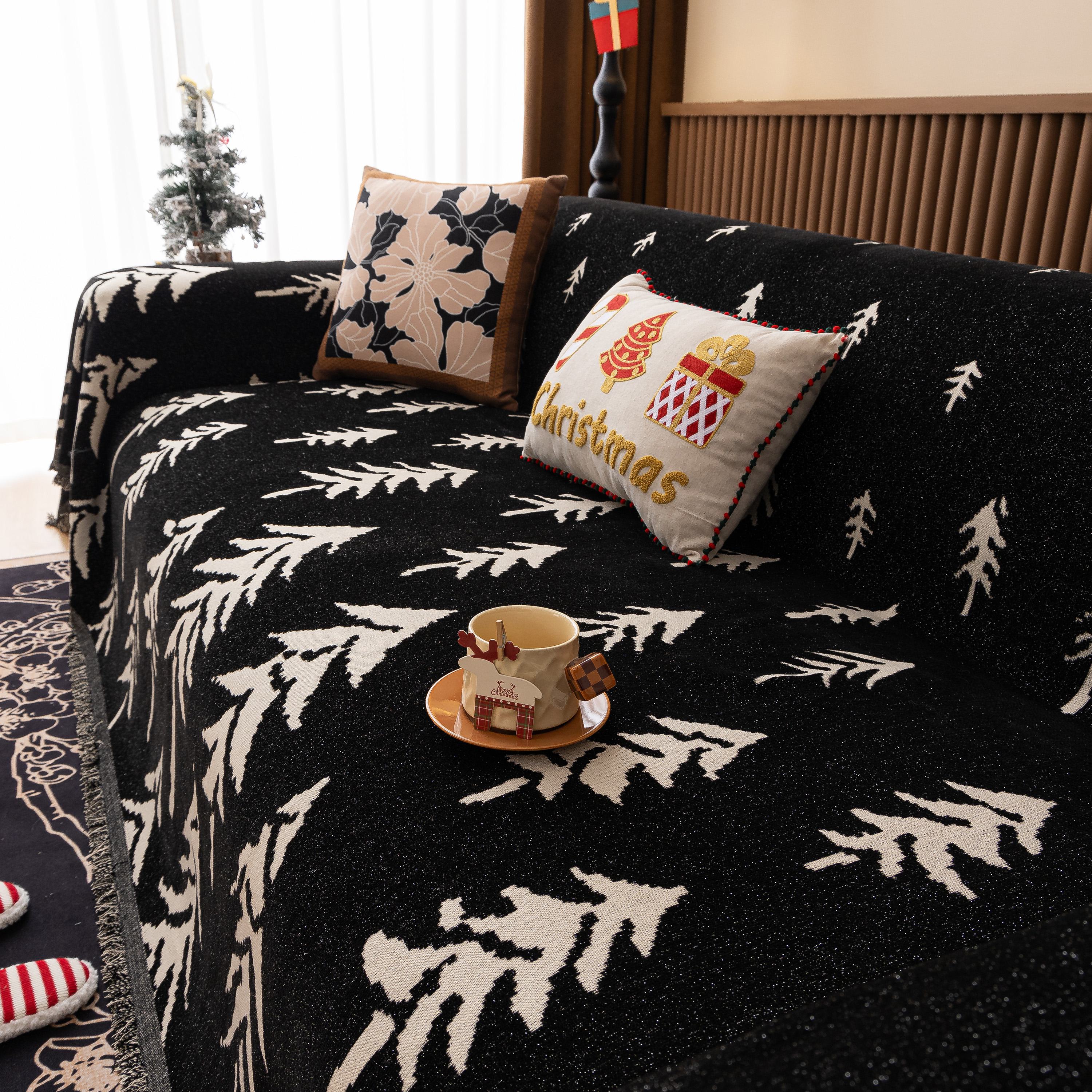 Modern Couch Covers for Couches Large Decorative Throw Blanket with Tassels for Couch