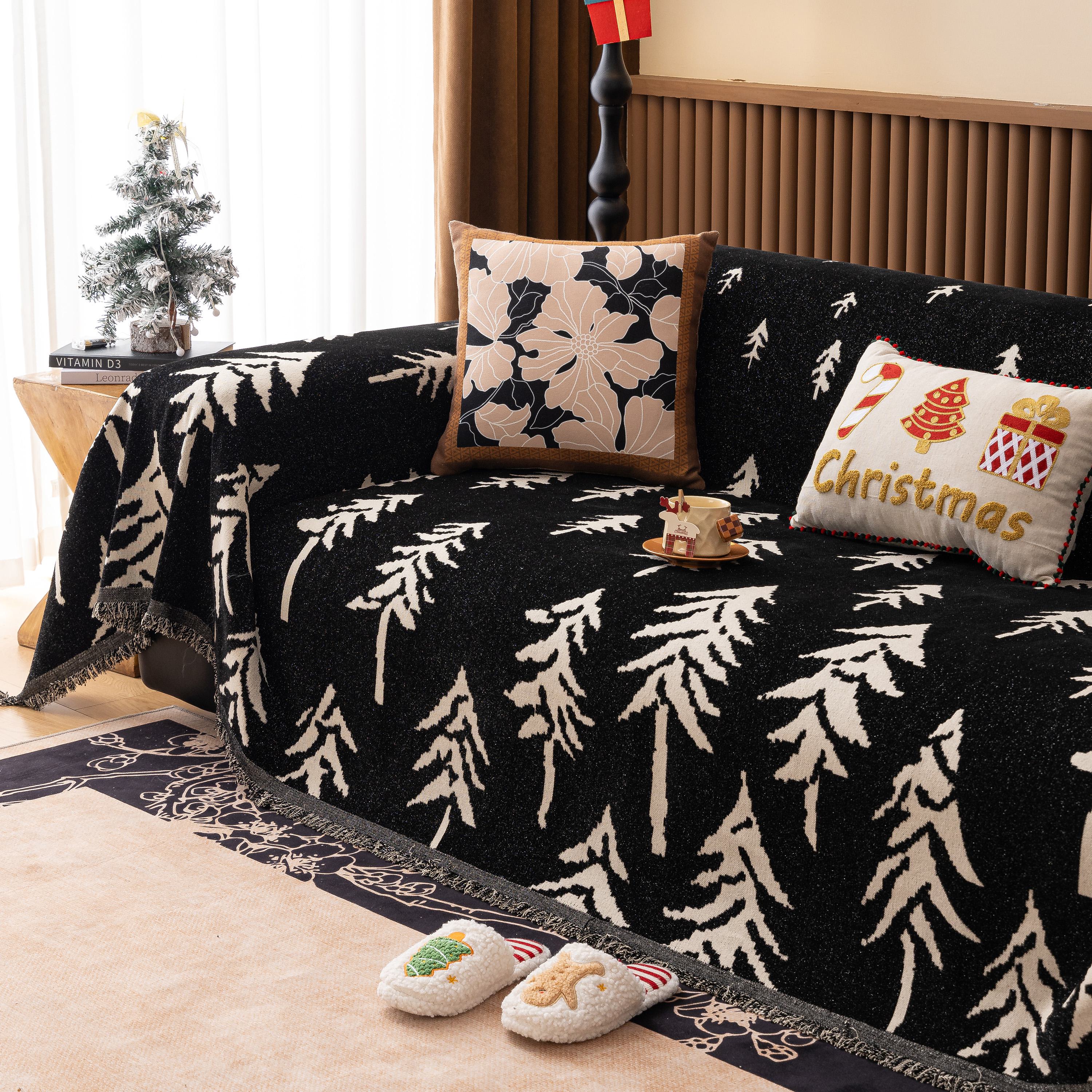 Modern Couch Covers for Couches Large Decorative Throw Blanket with Tassels for Couch