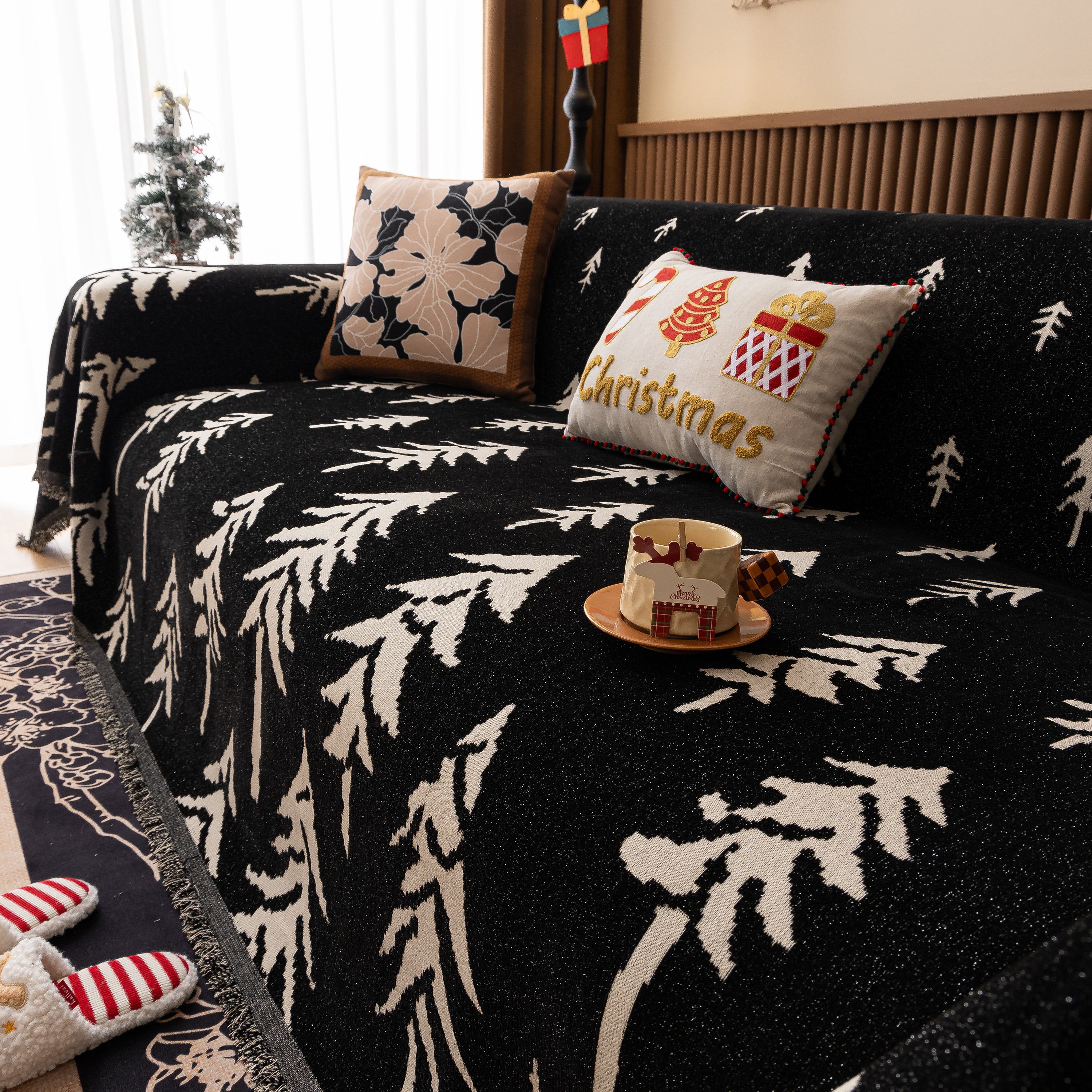 Modern Couch Covers for Couches Large Decorative Throw Blanket with Tassels for Couch