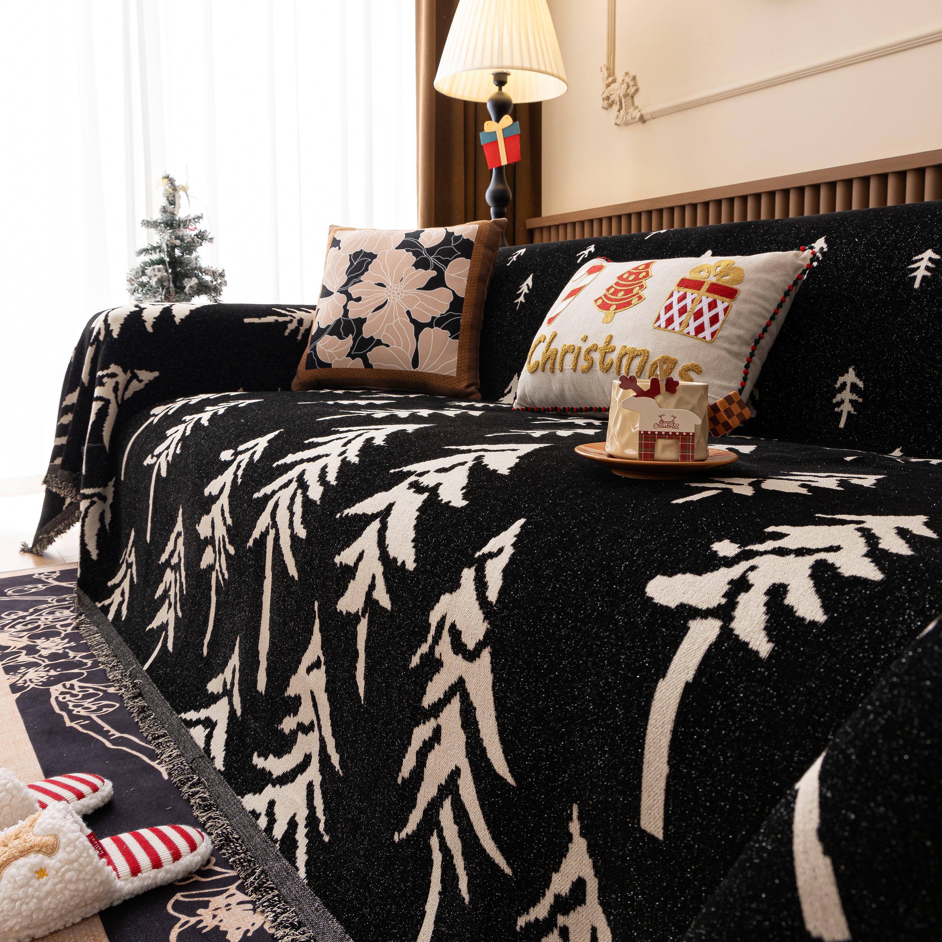 Modern Couch Covers for Couches Large Decorative Throw Blanket with Tassels for Couch