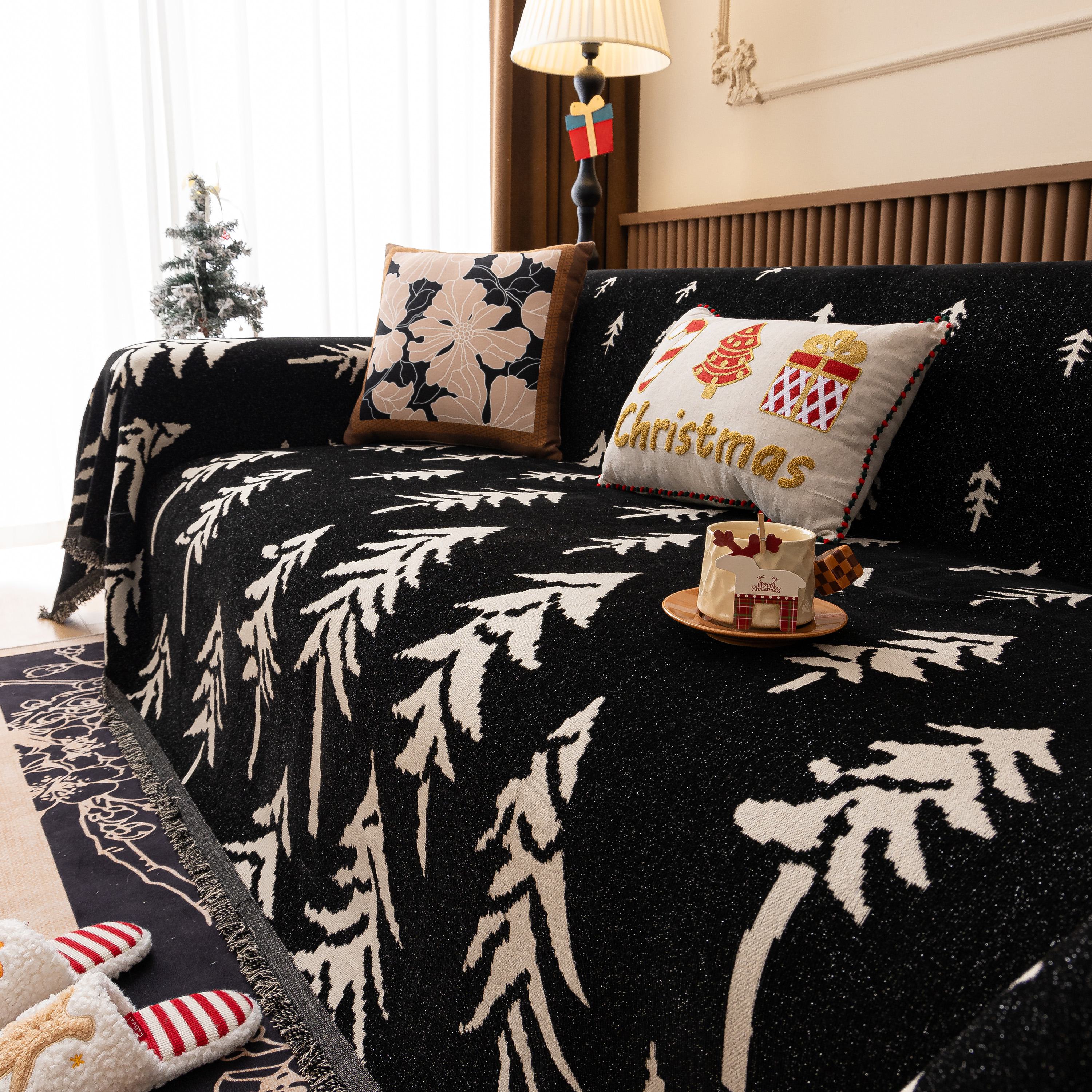 Modern Couch Covers for Couches Large Decorative Throw Blanket with Tassels for Couch