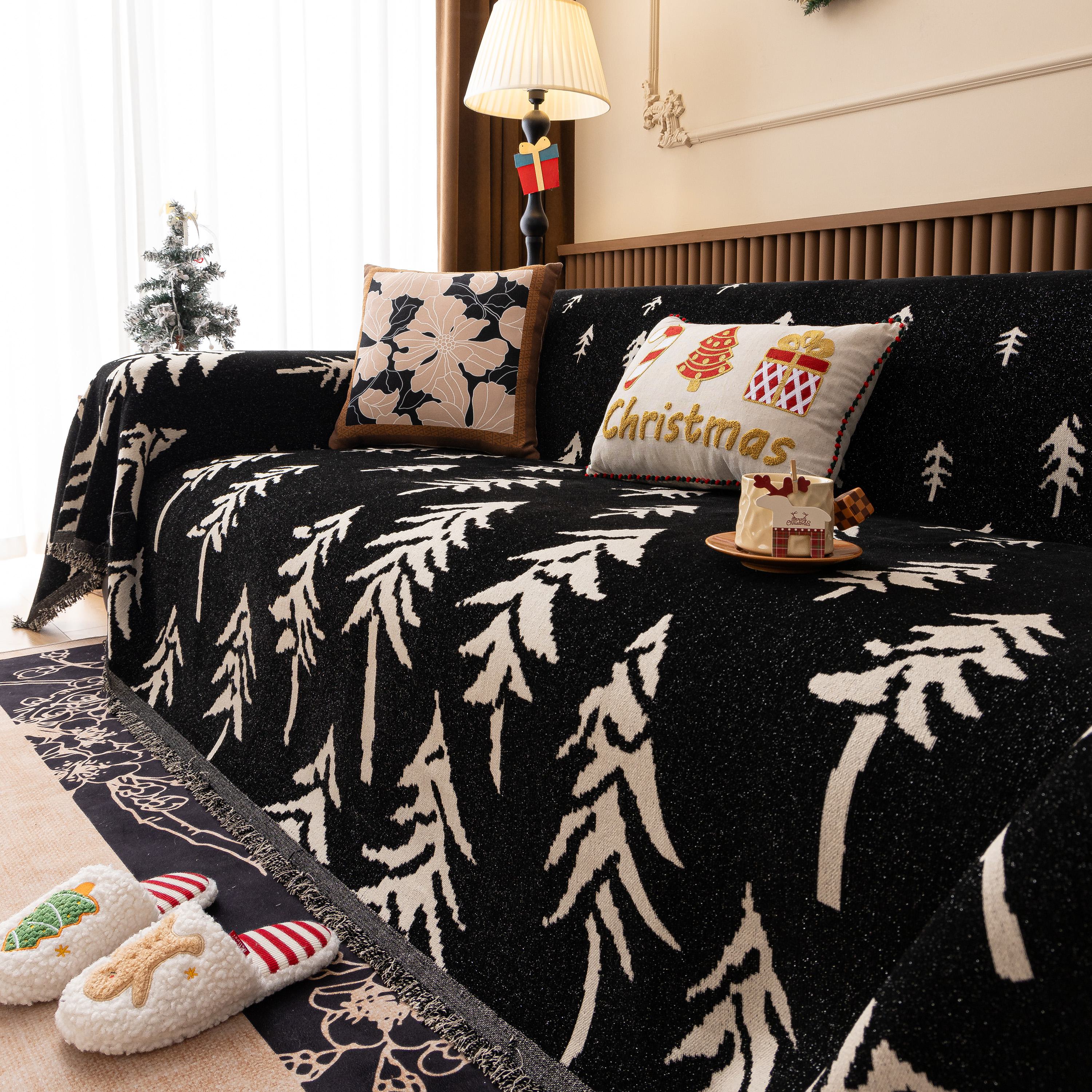 Modern Couch Covers for Couches Large Decorative Throw Blanket with Tassels for Couch