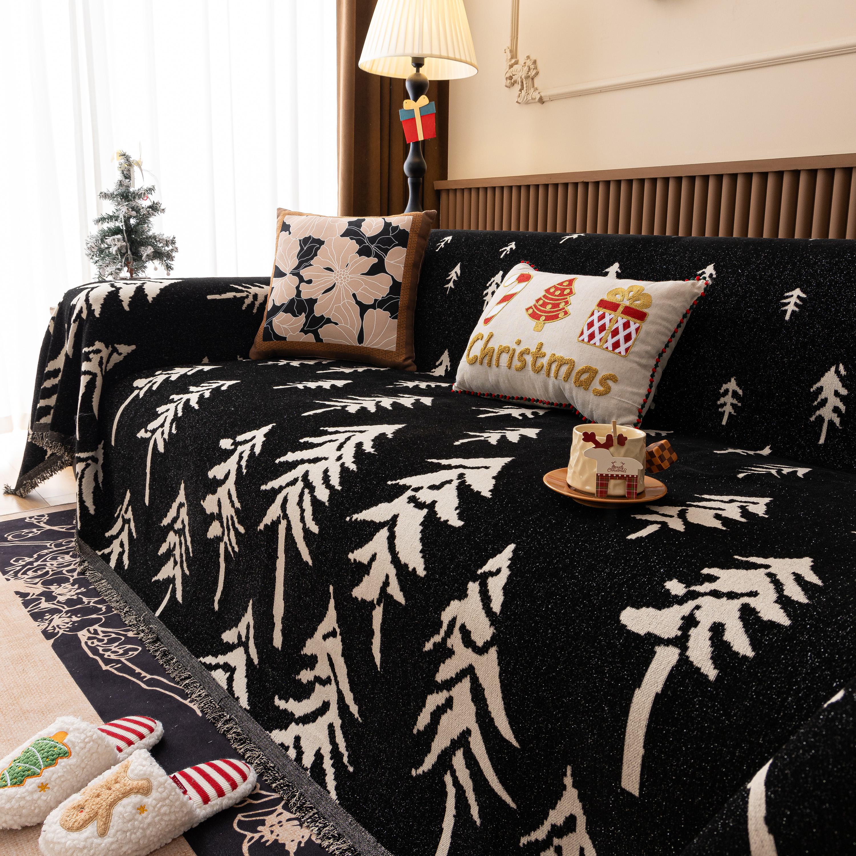 Modern Couch Covers for Couches Large Decorative Throw Blanket with Tassels for Couch