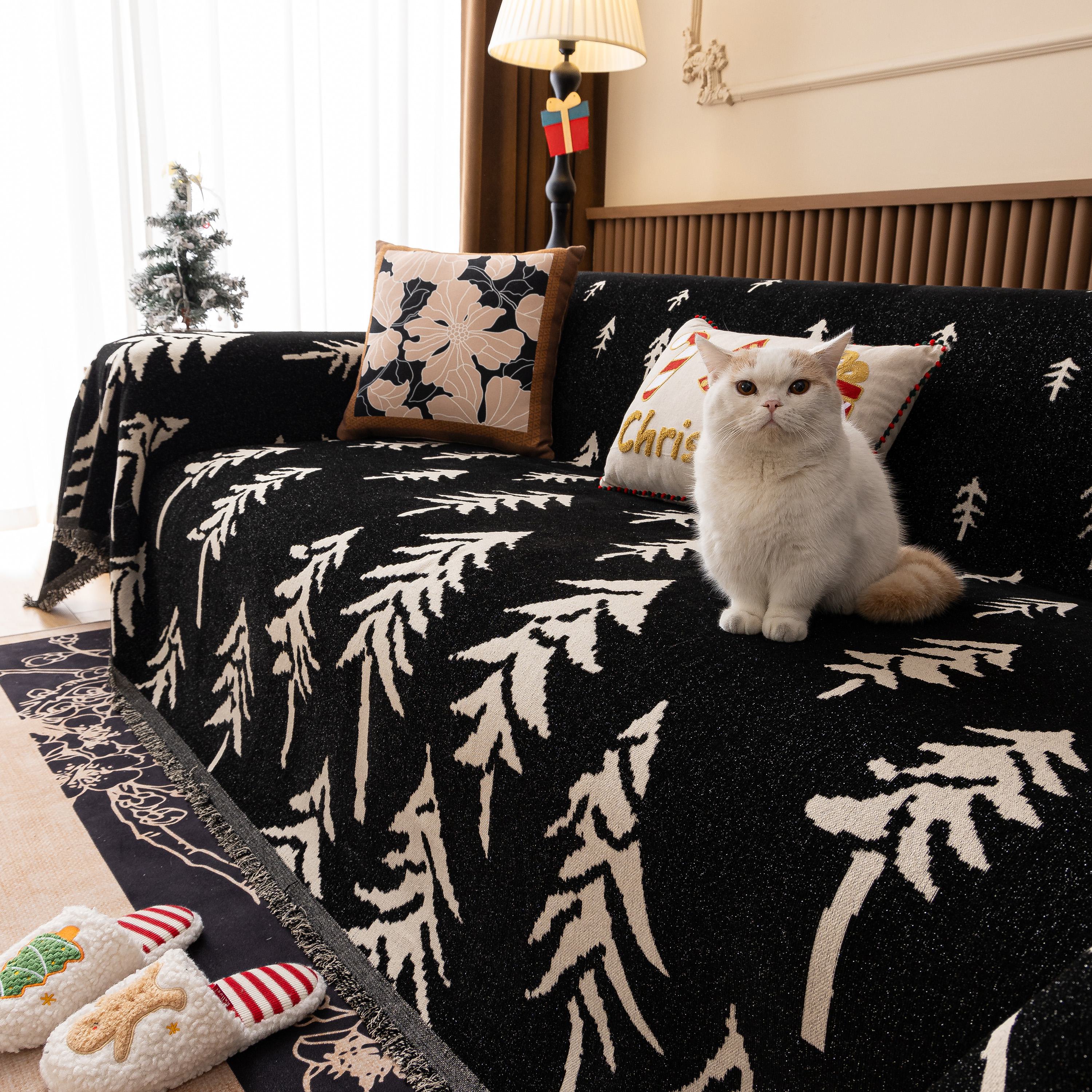 Modern Couch Covers for Couches Large Decorative Throw Blanket with Tassels for Couch