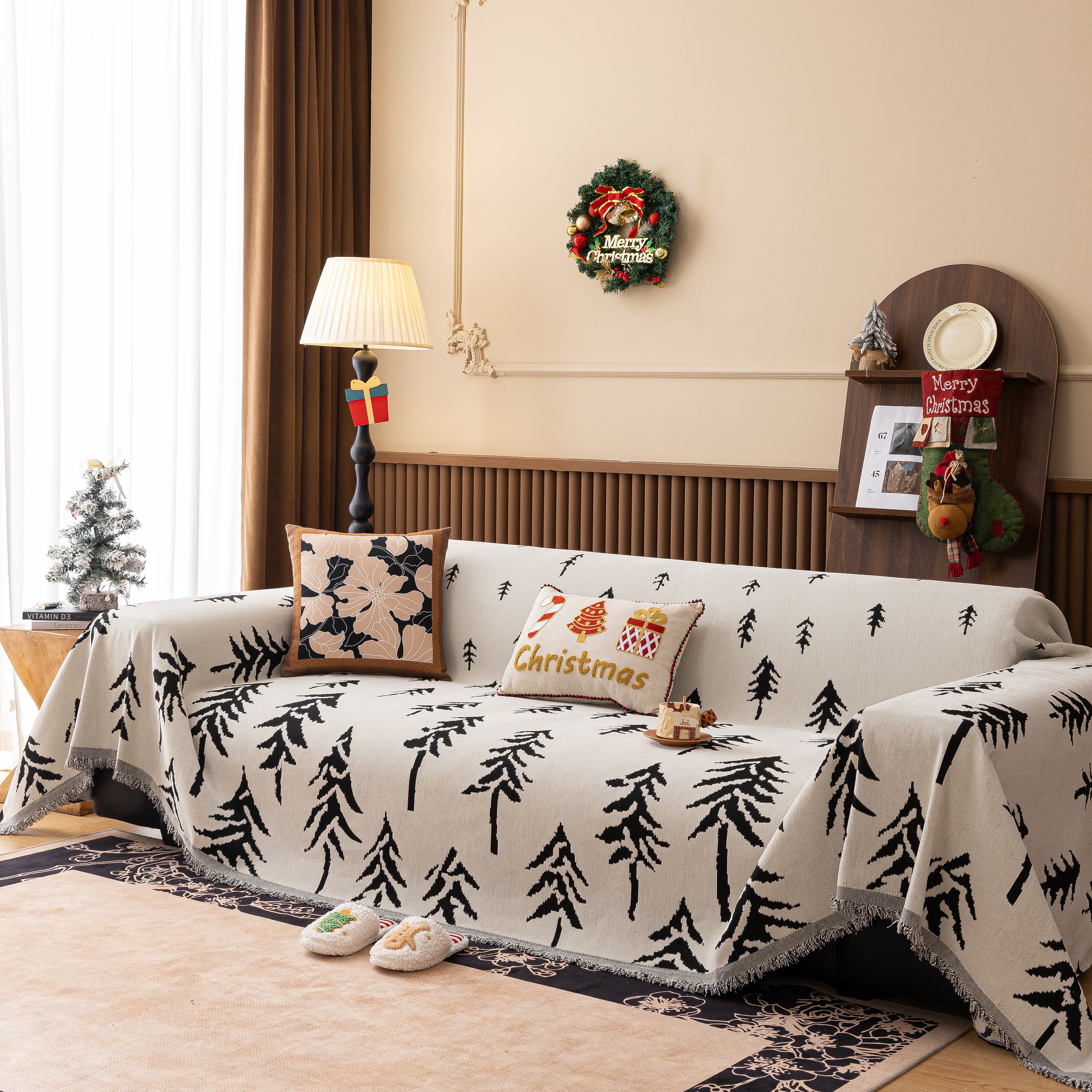 Modern Couch Covers for Couches Large Decorative Throw Blanket with Tassels for Couch