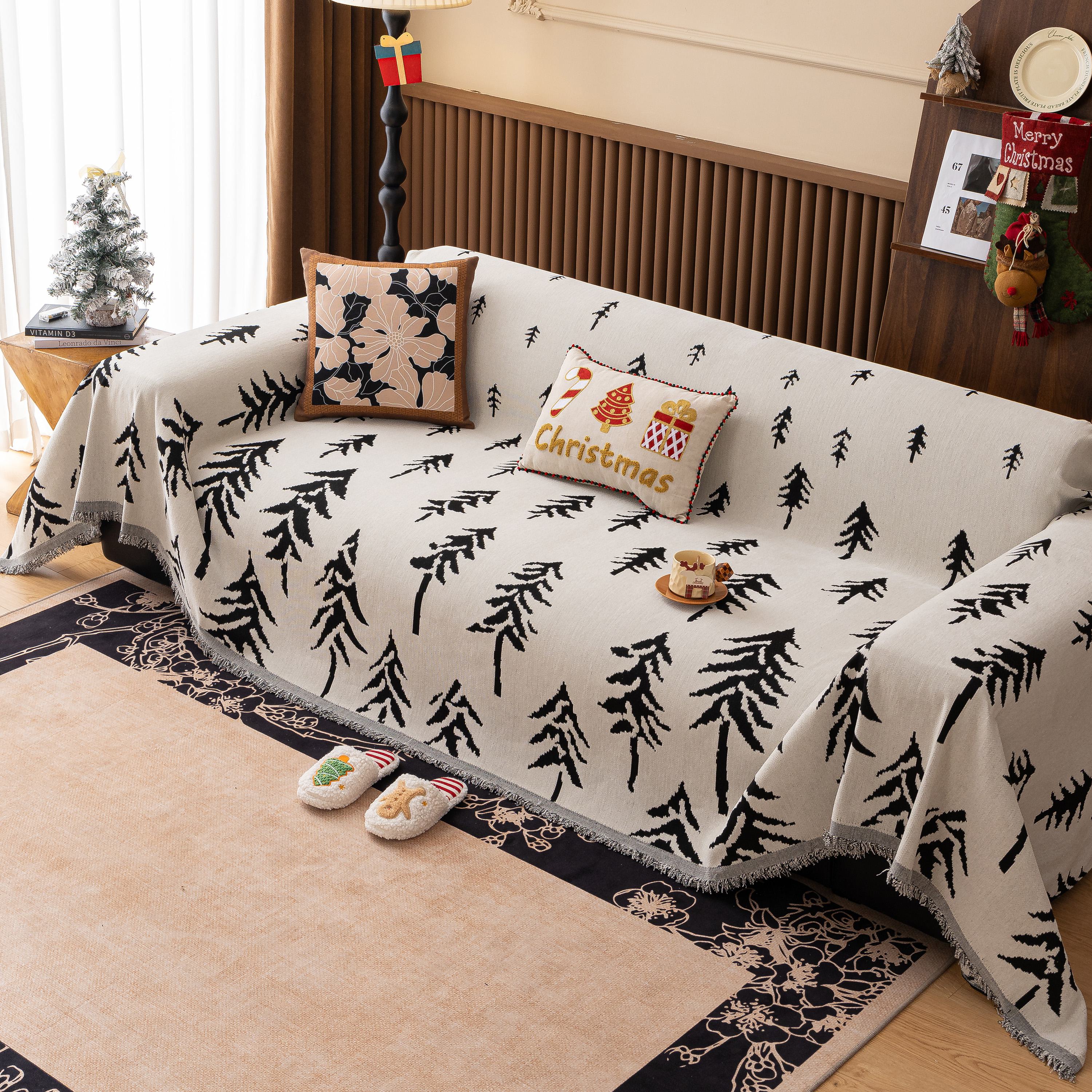 Modern Couch Covers for Couches Large Decorative Throw Blanket with Tassels for Couch