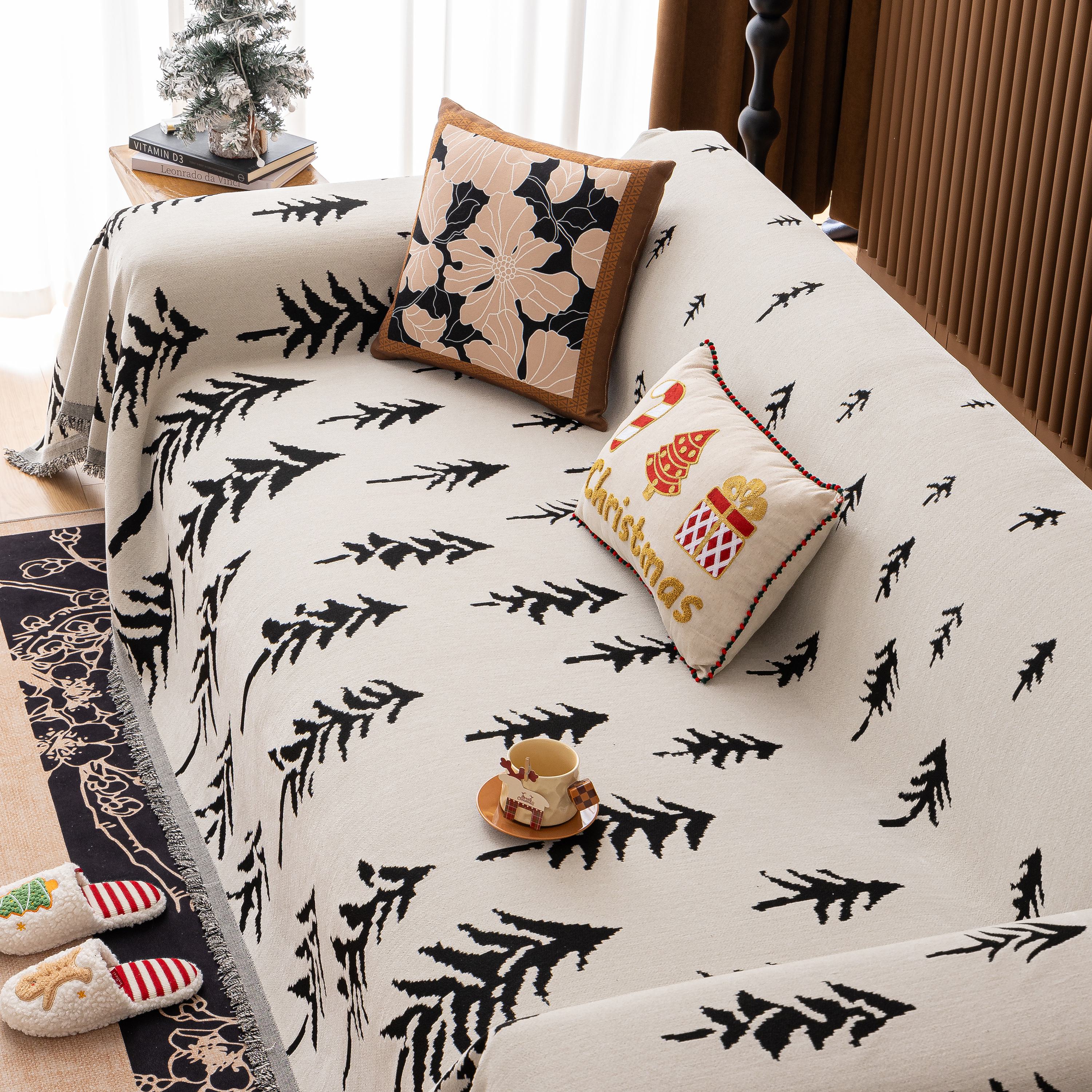 Modern Couch Covers for Couches Large Decorative Throw Blanket with Tassels for Couch