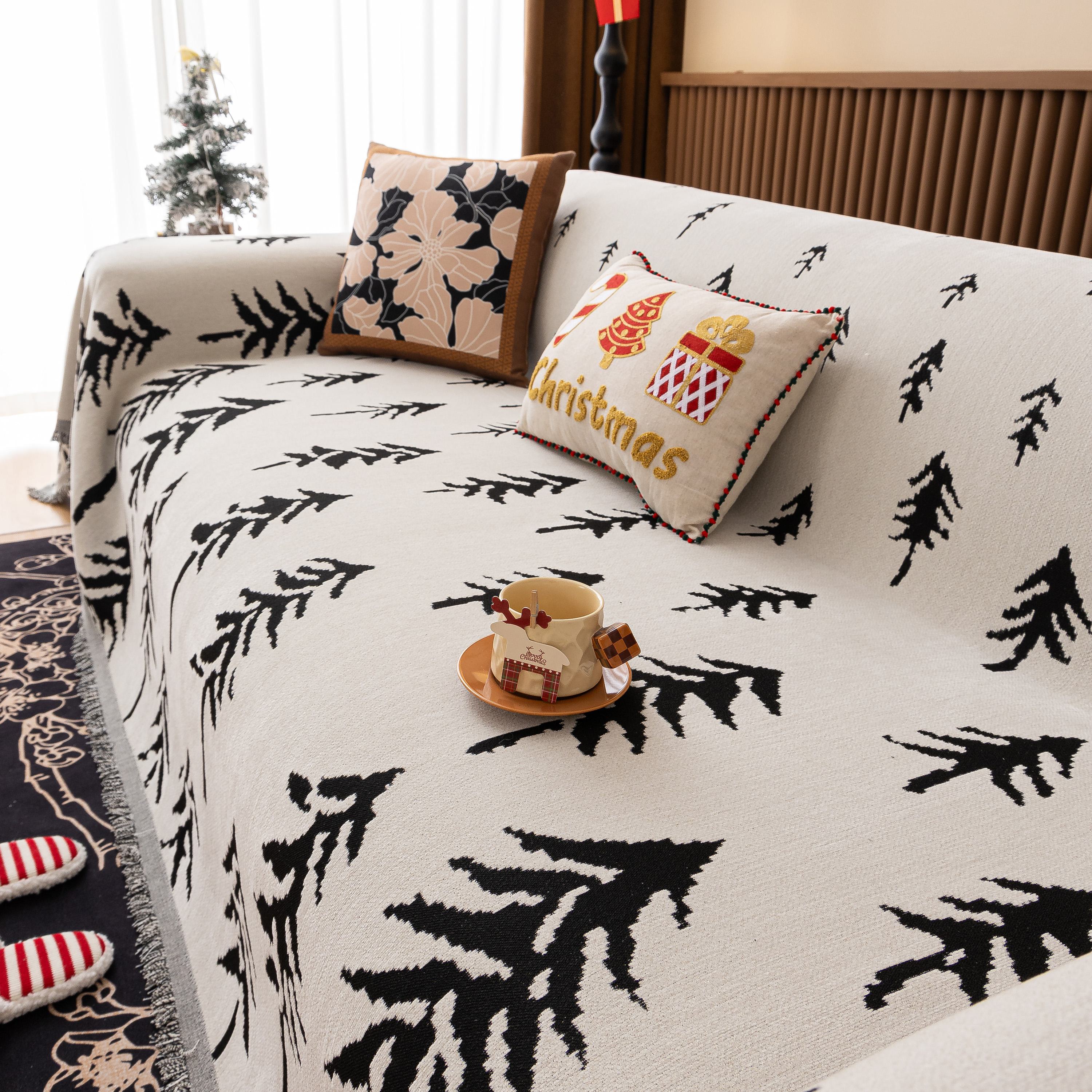 Modern Couch Covers for Couches Large Decorative Throw Blanket with Tassels for Couch