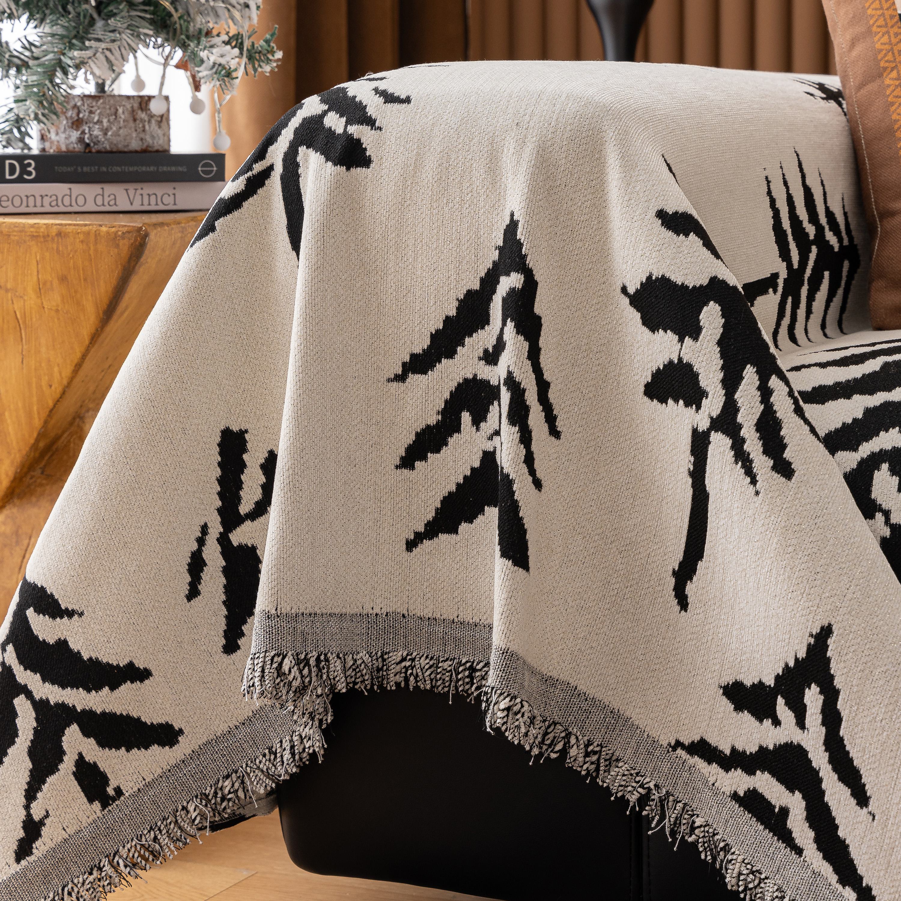 Modern Couch Covers for Couches Large Decorative Throw Blanket with Tassels for Couch