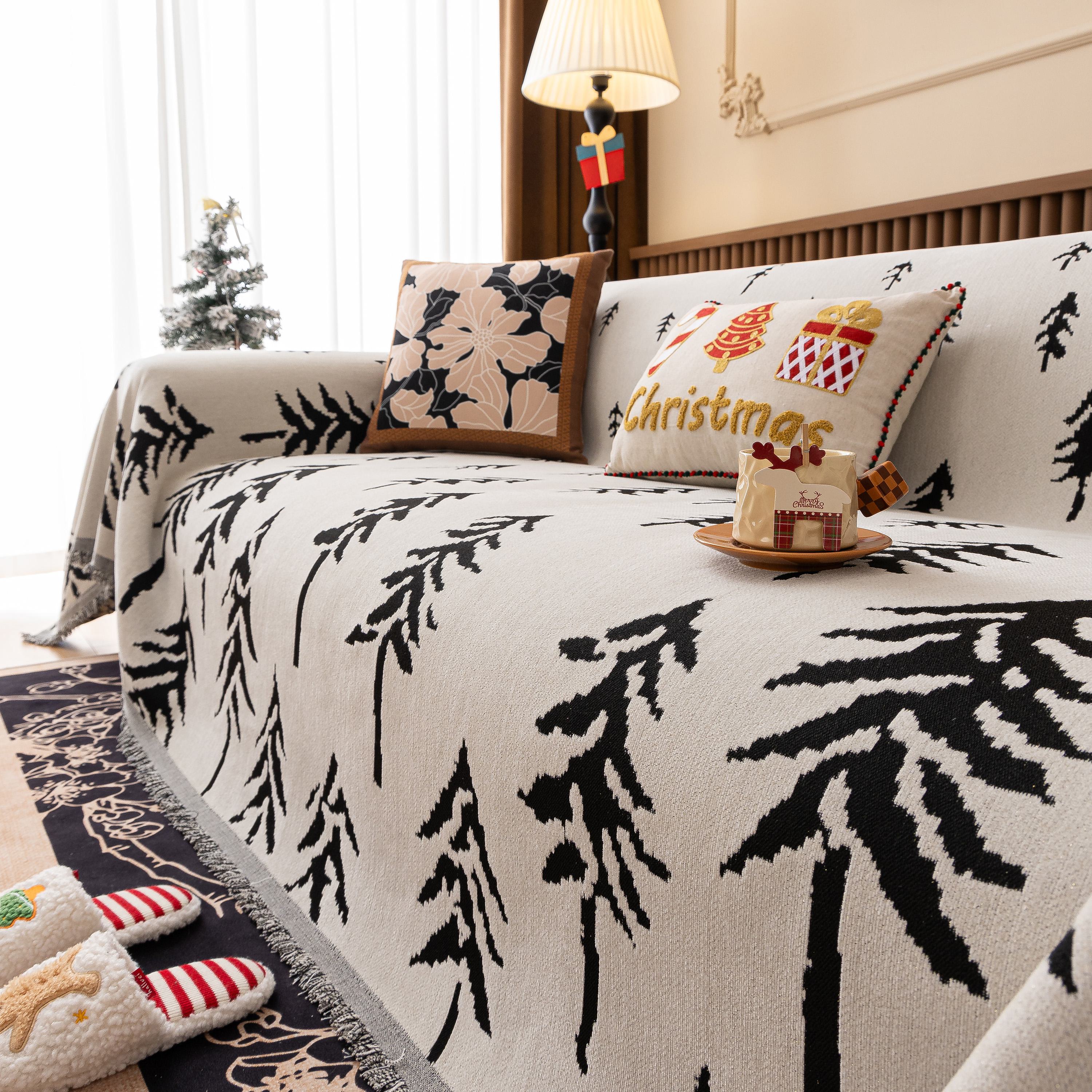 Modern Couch Covers for Couches Large Decorative Throw Blanket with Tassels for Couch