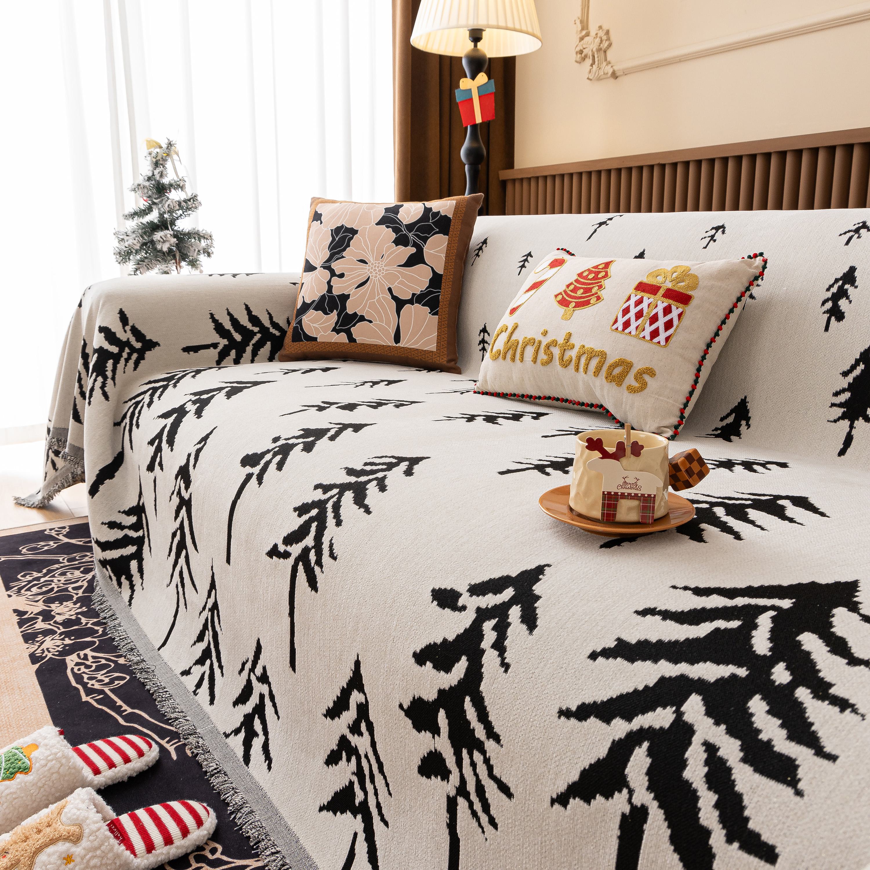 Modern Couch Covers for Couches Large Decorative Throw Blanket with Tassels for Couch