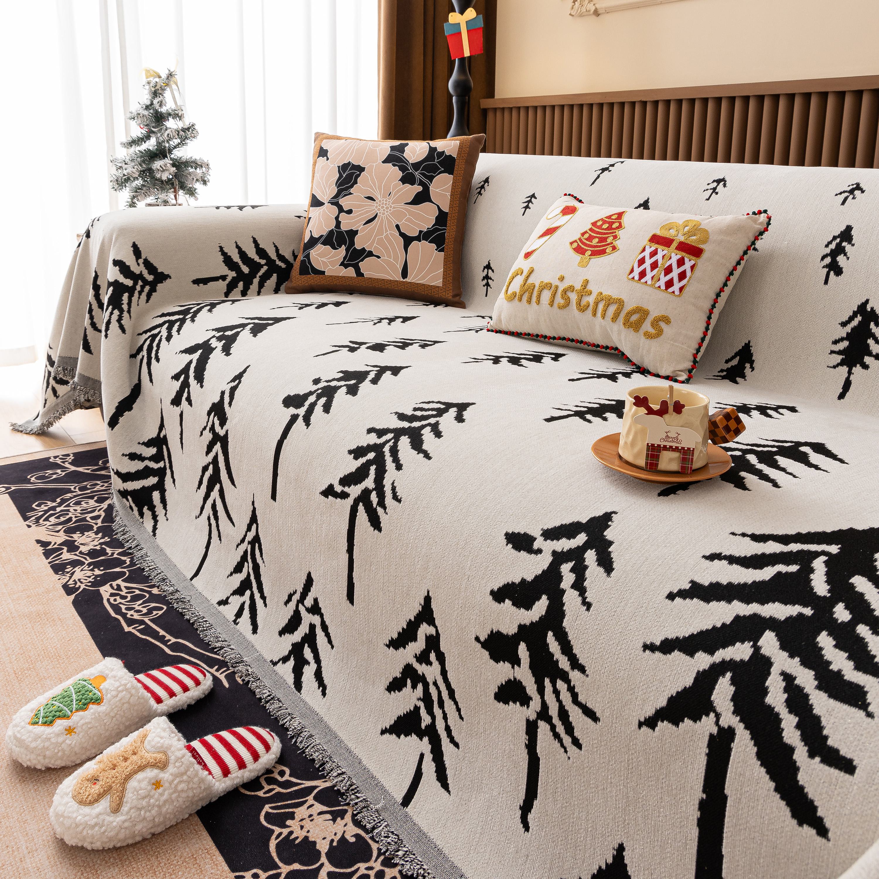 Modern Couch Covers for Couches Large Decorative Throw Blanket with Tassels for Couch