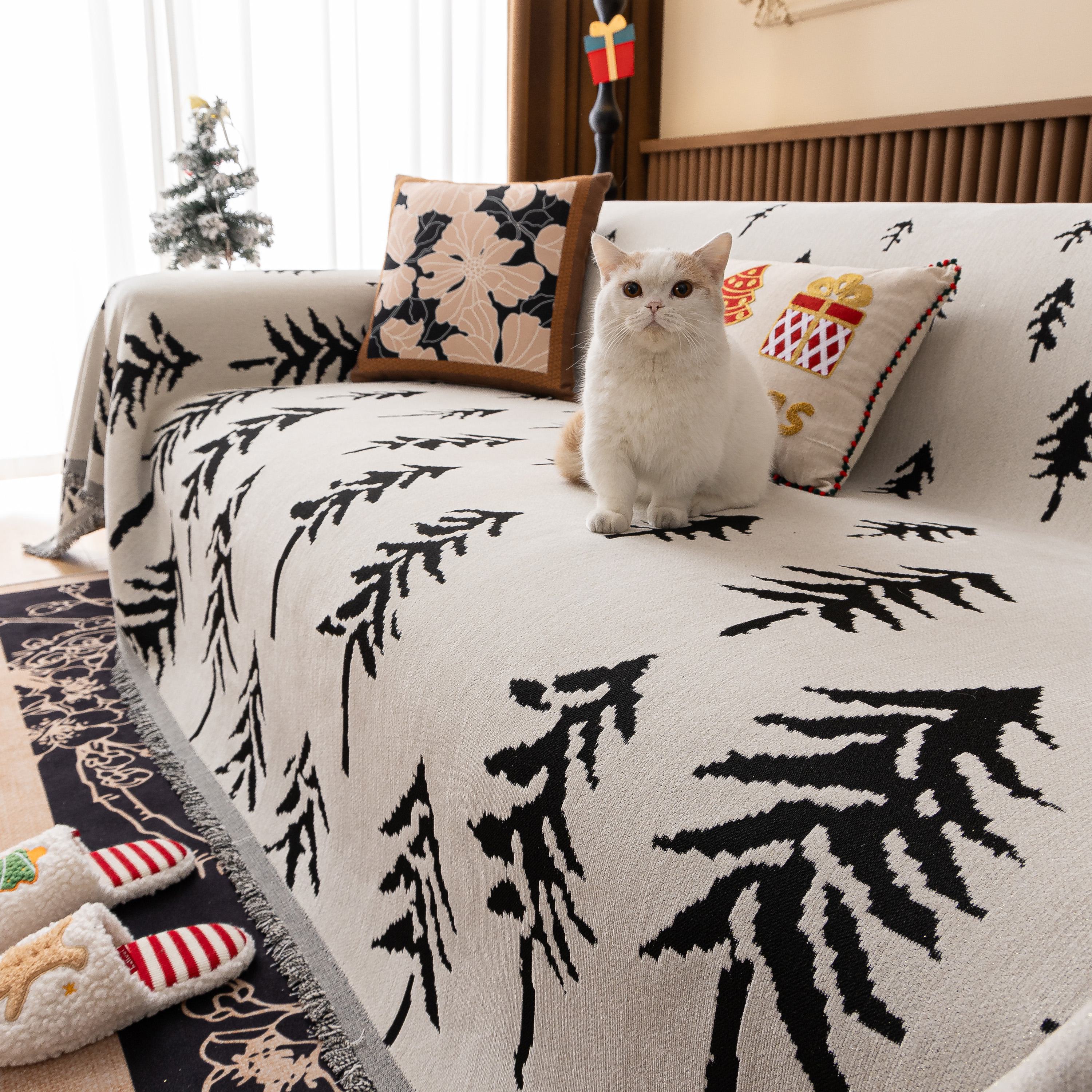 Modern Couch Covers for Couches Large Decorative Throw Blanket with Tassels for Couch