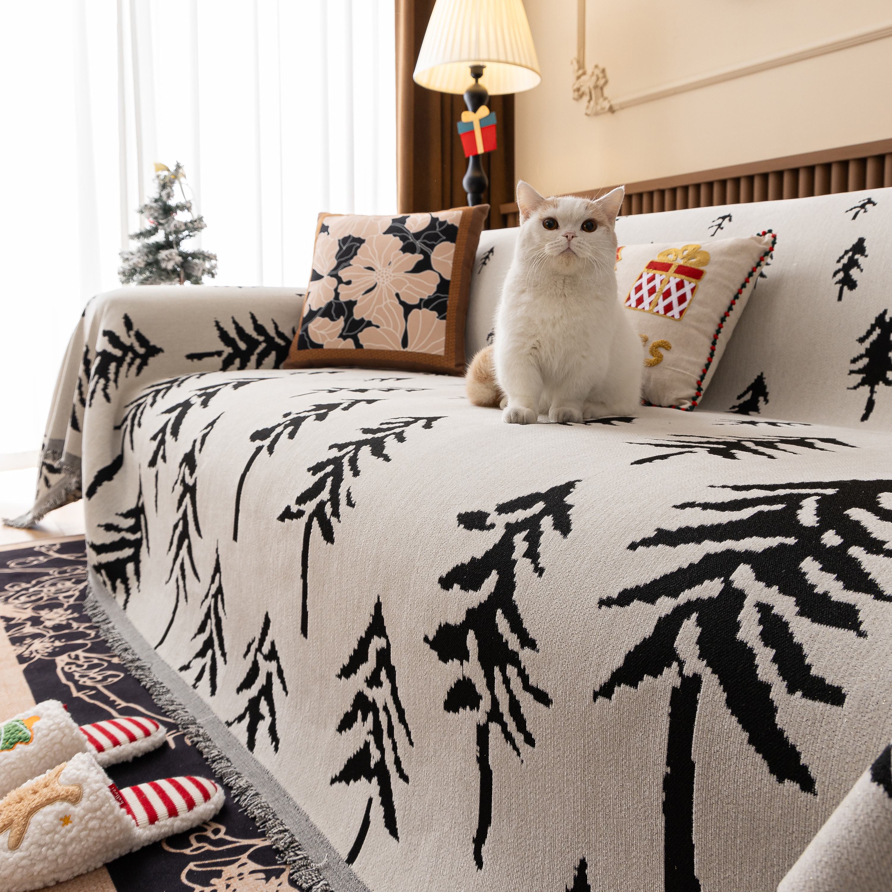 Modern Couch Covers for Couches Large Decorative Throw Blanket with Tassels for Couch