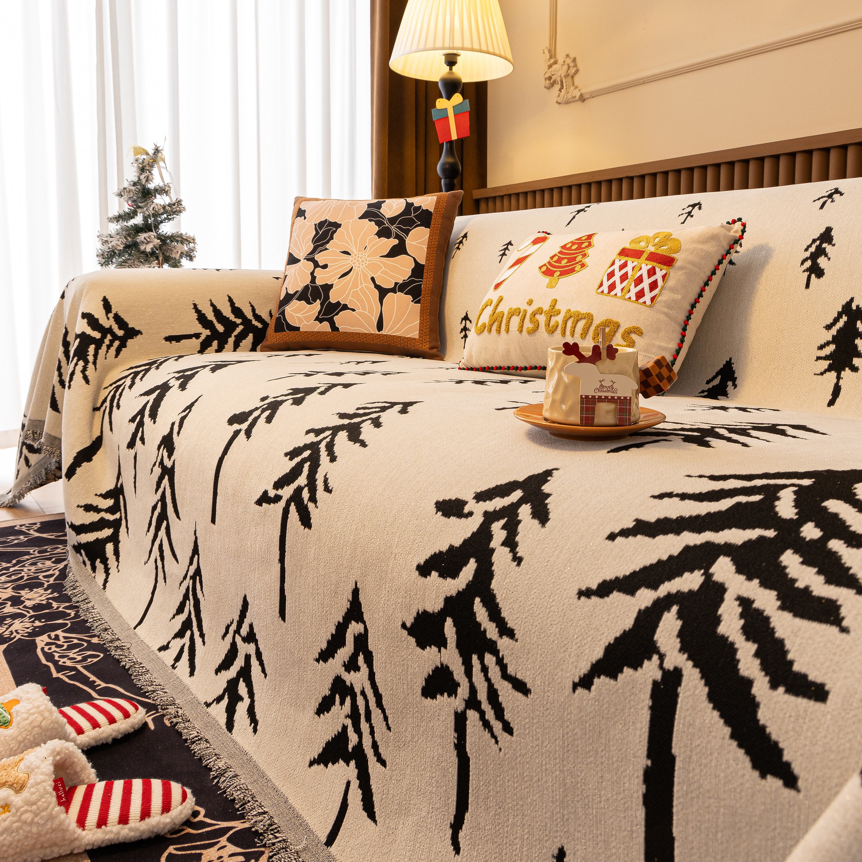 Modern Couch Covers for Couches Large Decorative Throw Blanket with Tassels for Couch