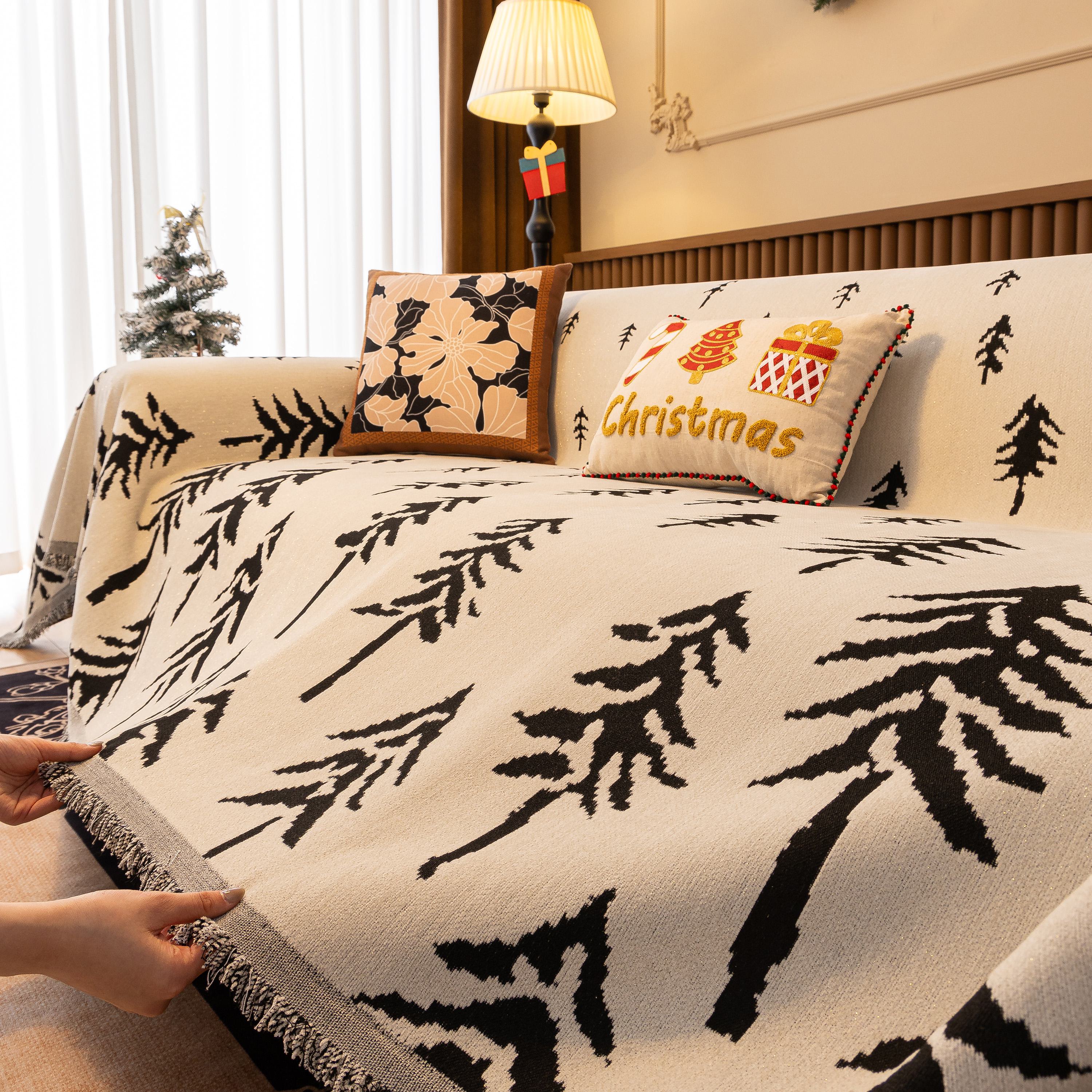 Modern Couch Covers for Couches Large Decorative Throw Blanket with Tassels for Couch