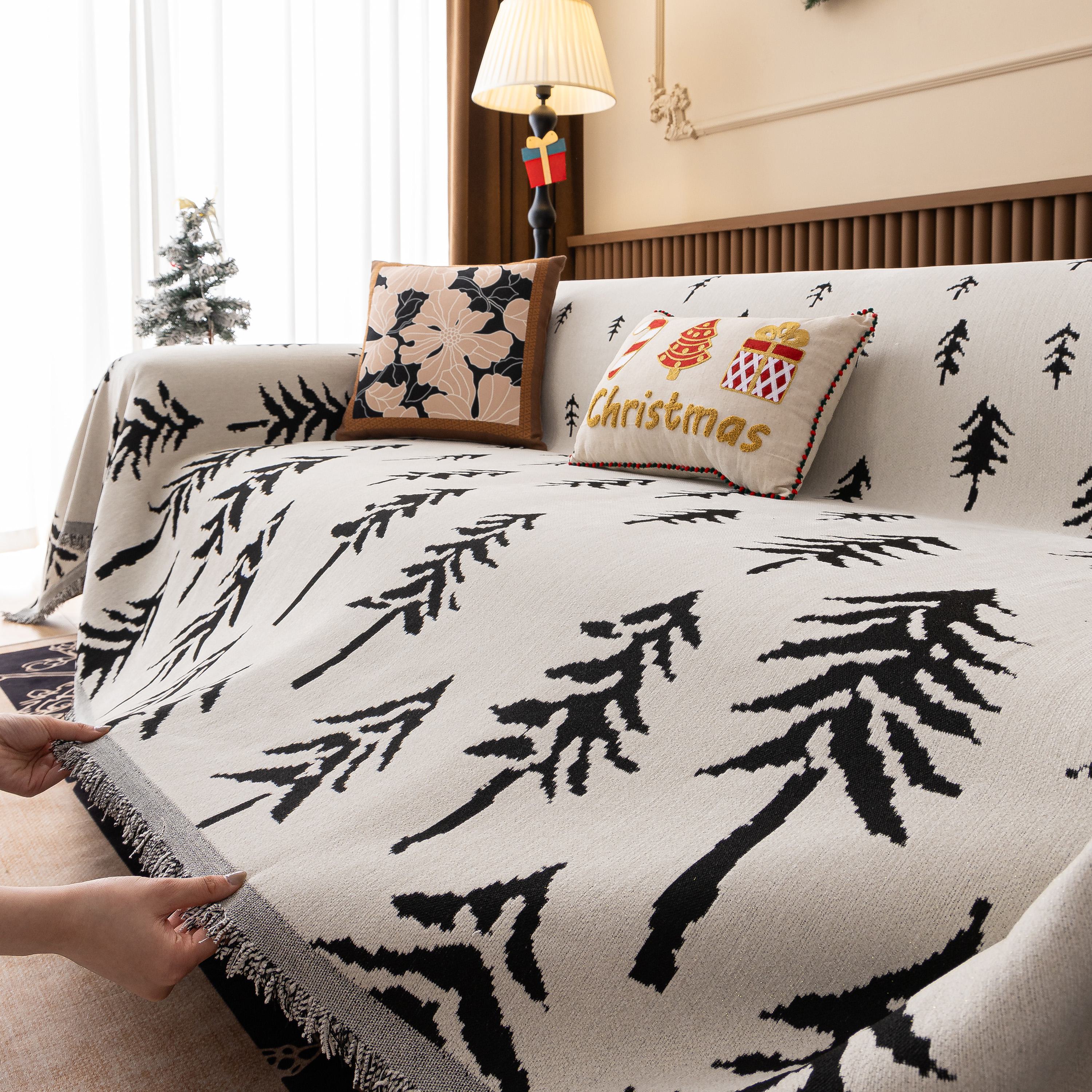 Modern Couch Covers for Couches Large Decorative Throw Blanket with Tassels for Couch