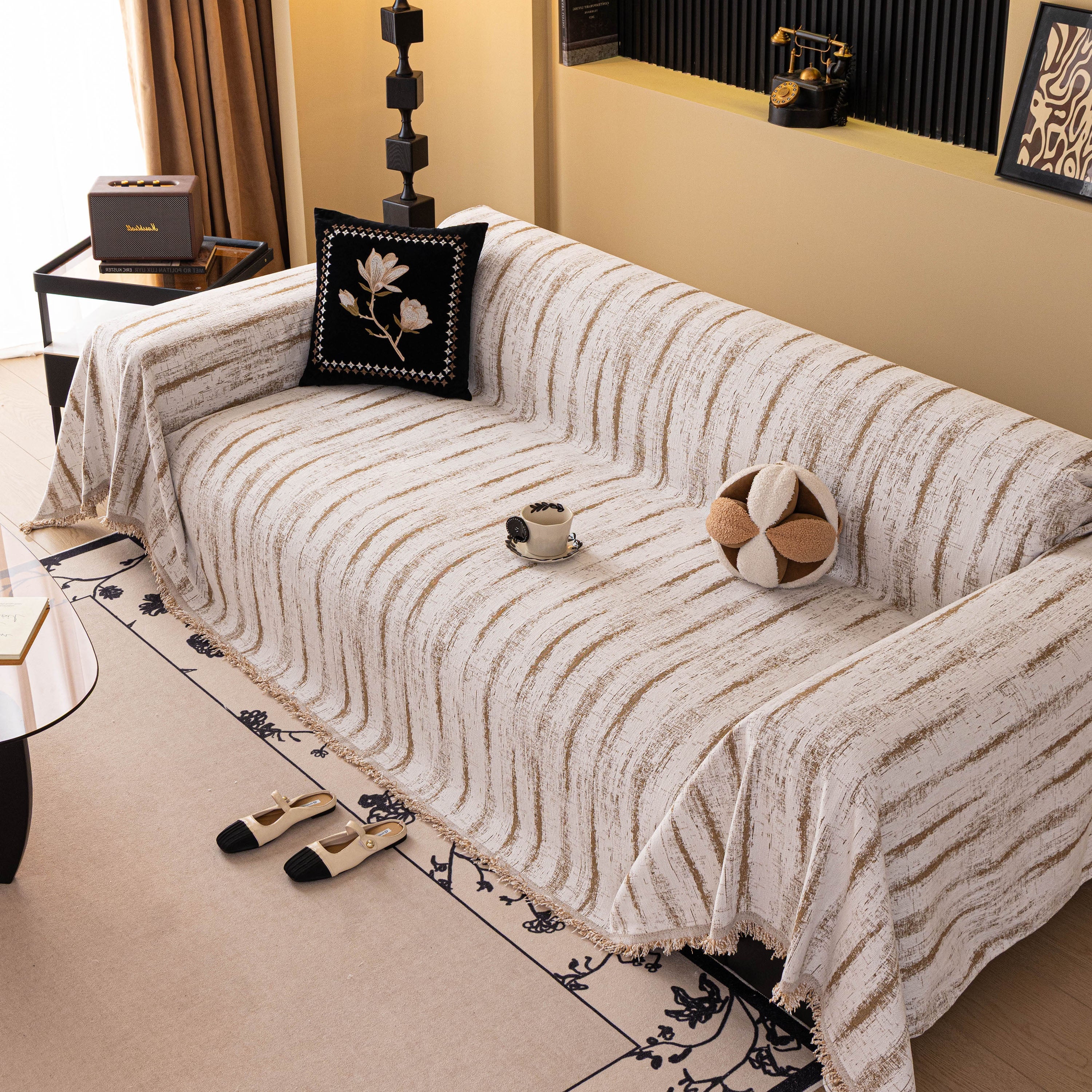 Chenille Oversized Throws for Couches, Washable and Durable Sofa Slipcover for Pets