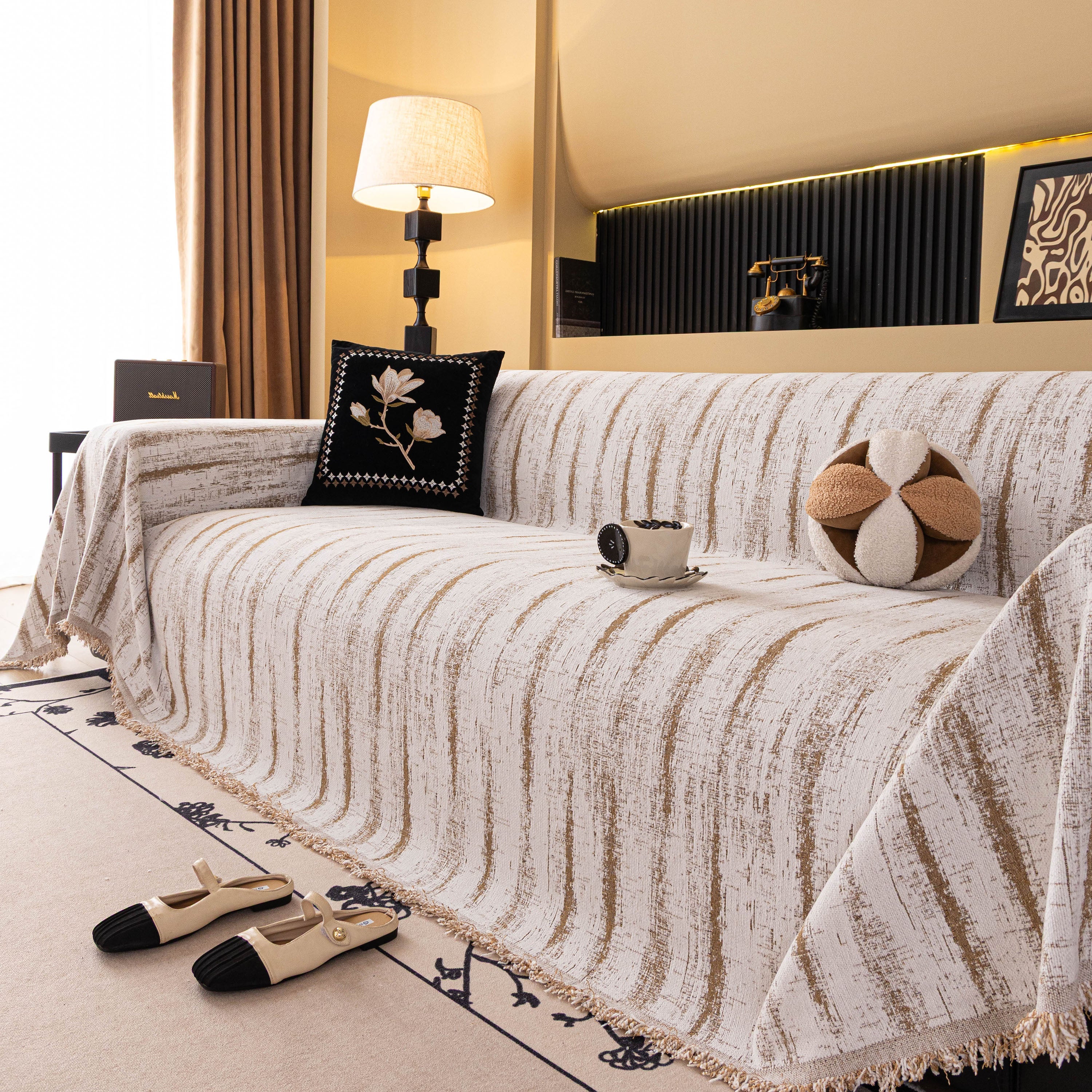 Chenille Oversized Throws for Couches, Washable and Durable Sofa Slipcover for Pets