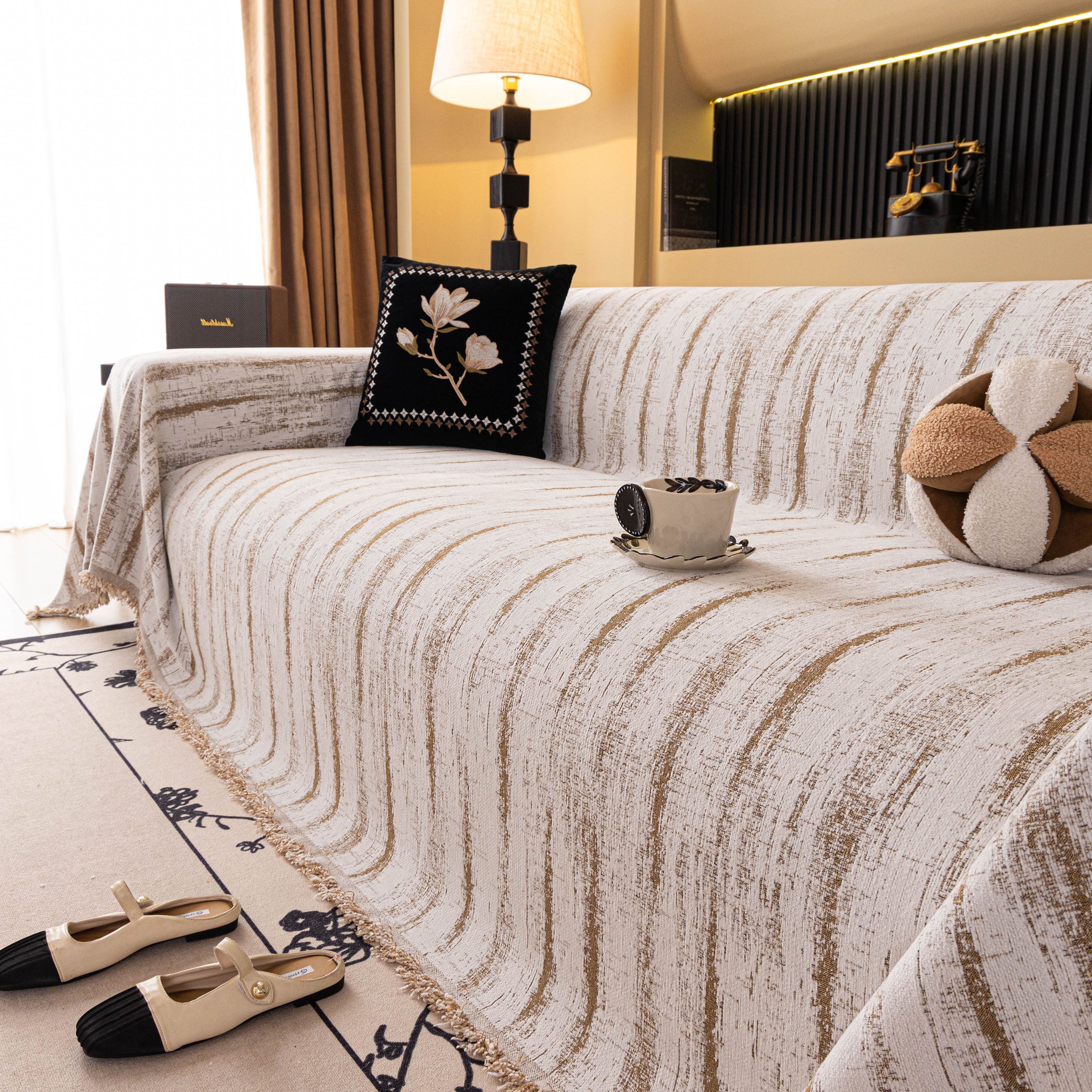 Chenille Oversized Throws for Couches, Washable and Durable Sofa Slipcover for Pets