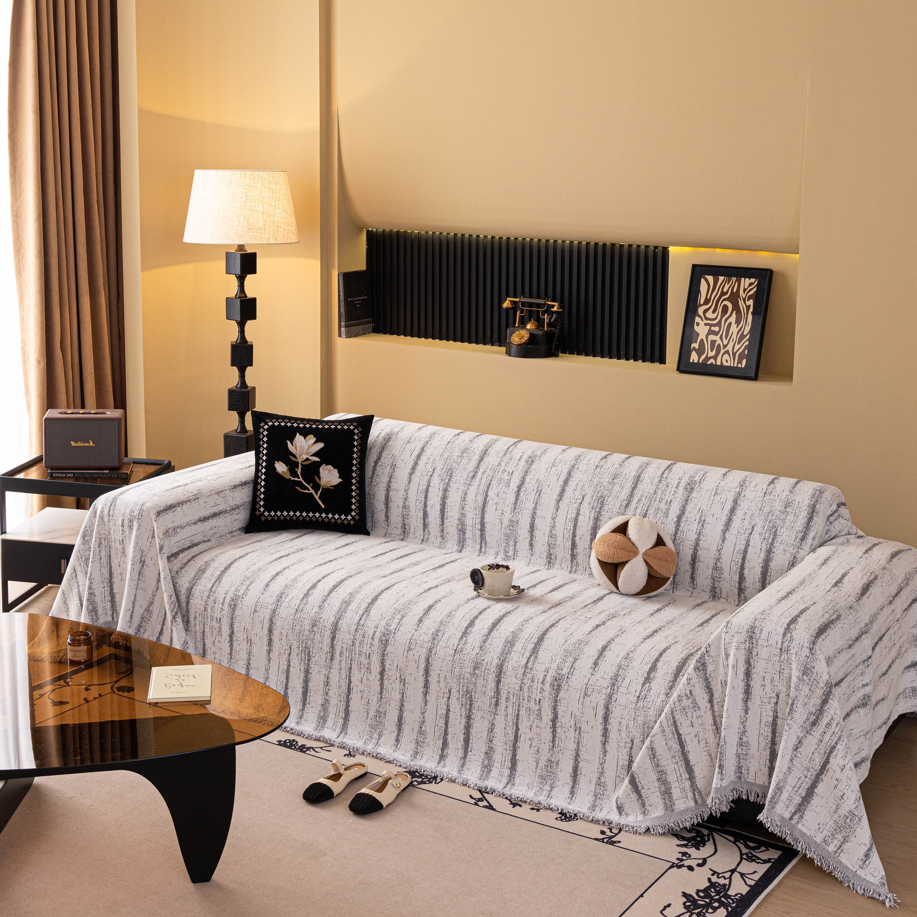 Chenille Oversized Throws for Couches, Washable and Durable Sofa Slipcover for Pets