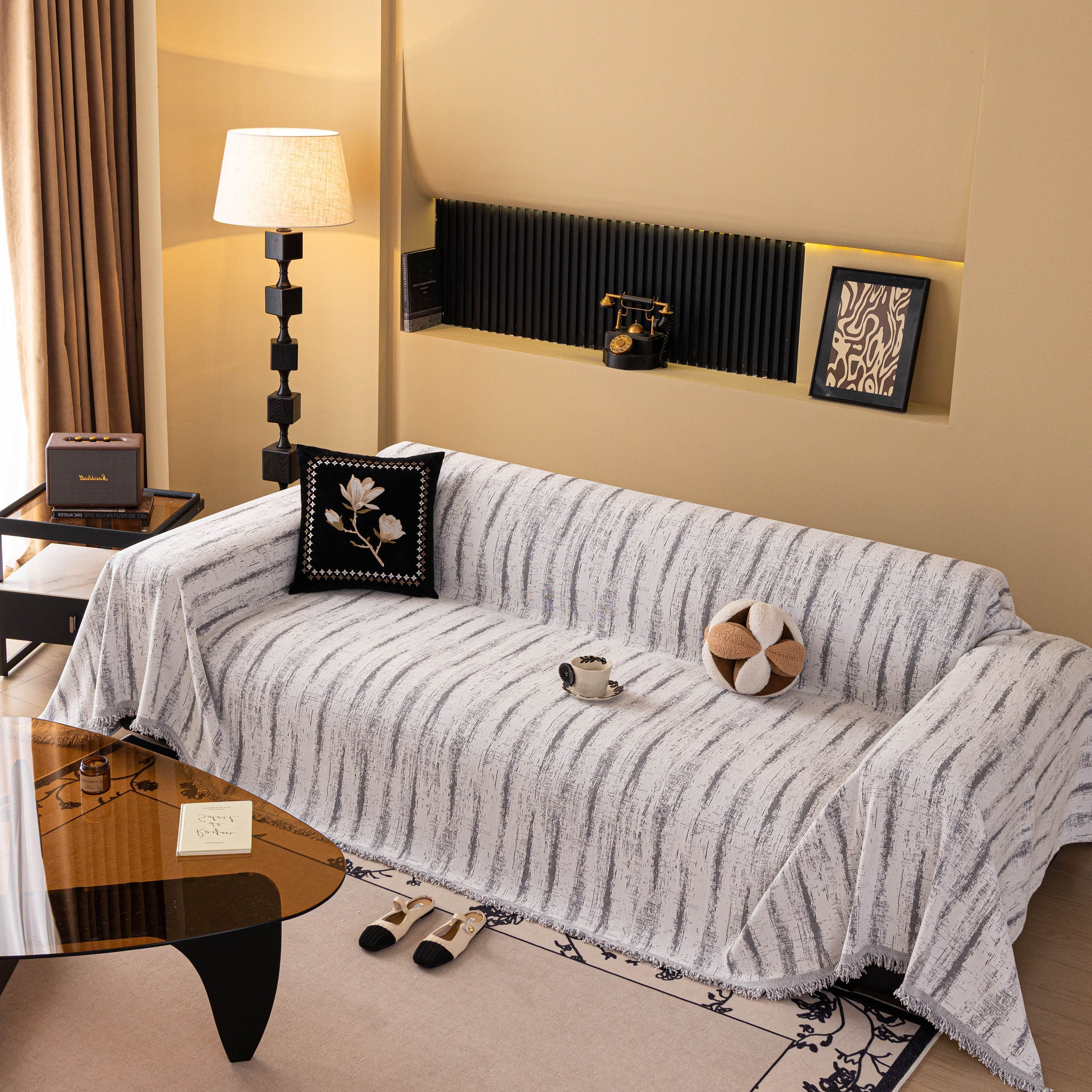 Chenille Oversized Throws for Couches, Washable and Durable Sofa Slipcover for Pets