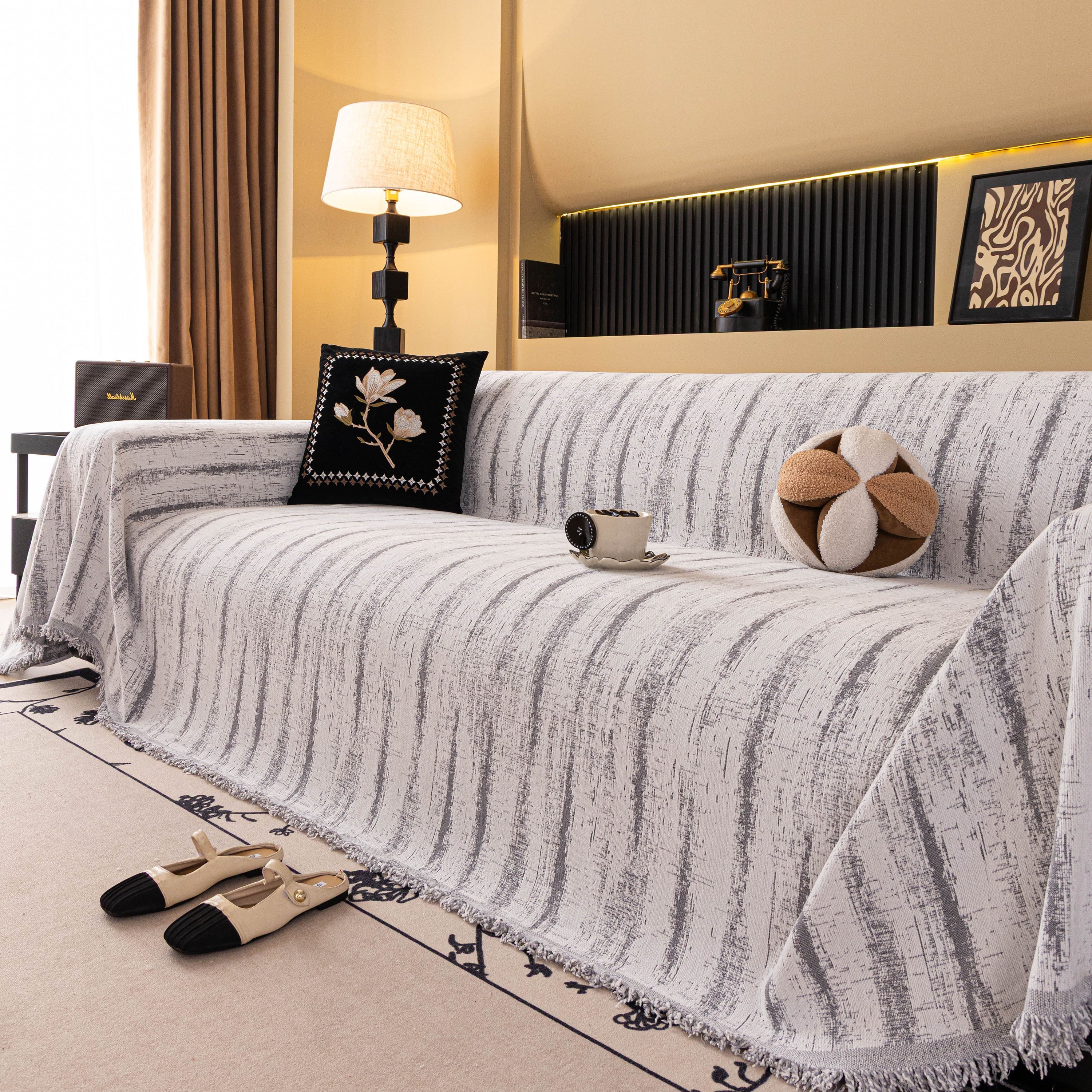 Chenille Oversized Throws for Couches, Washable and Durable Sofa Slipcover for Pets