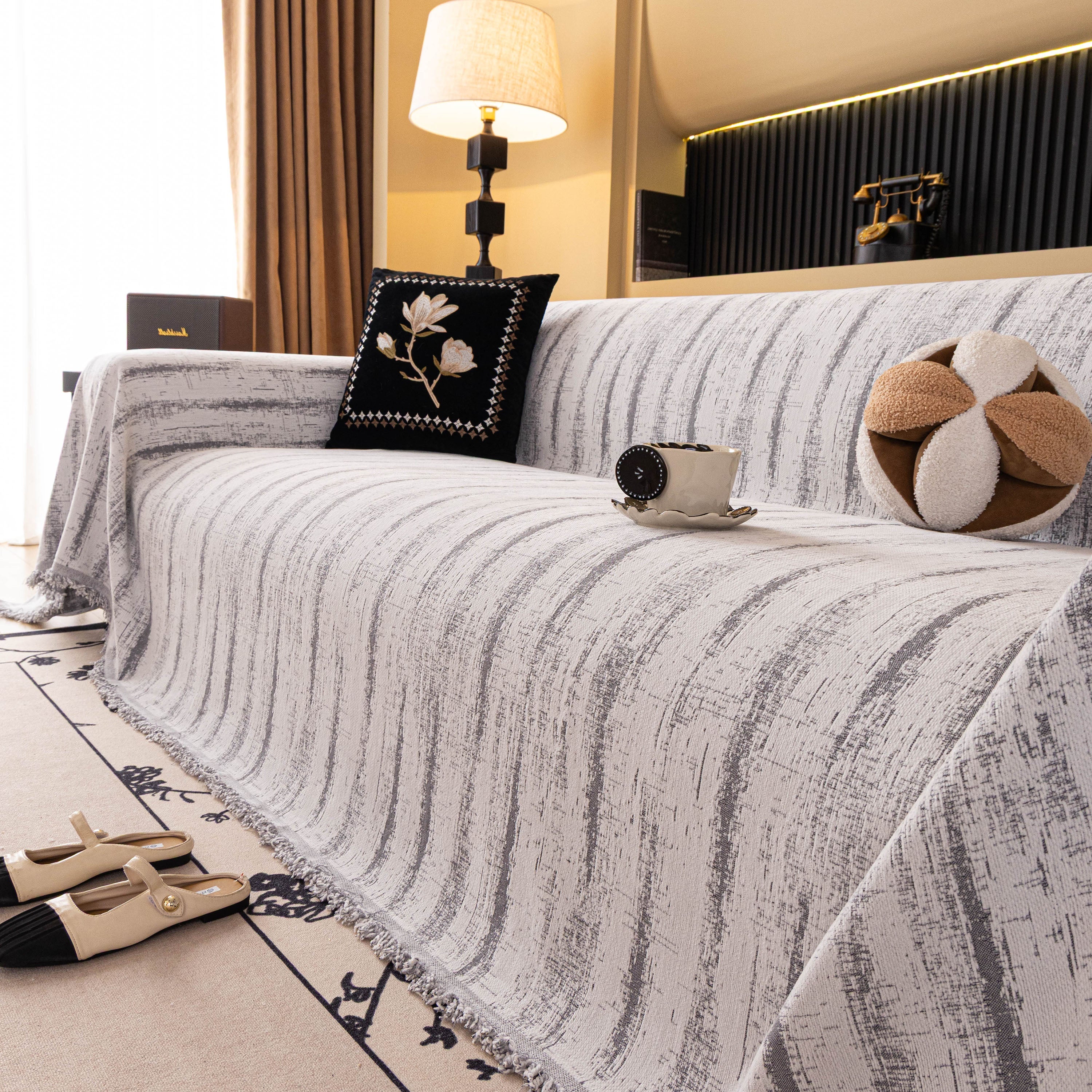 Chenille Oversized Throws for Couches, Washable and Durable Sofa Slipcover for Pets