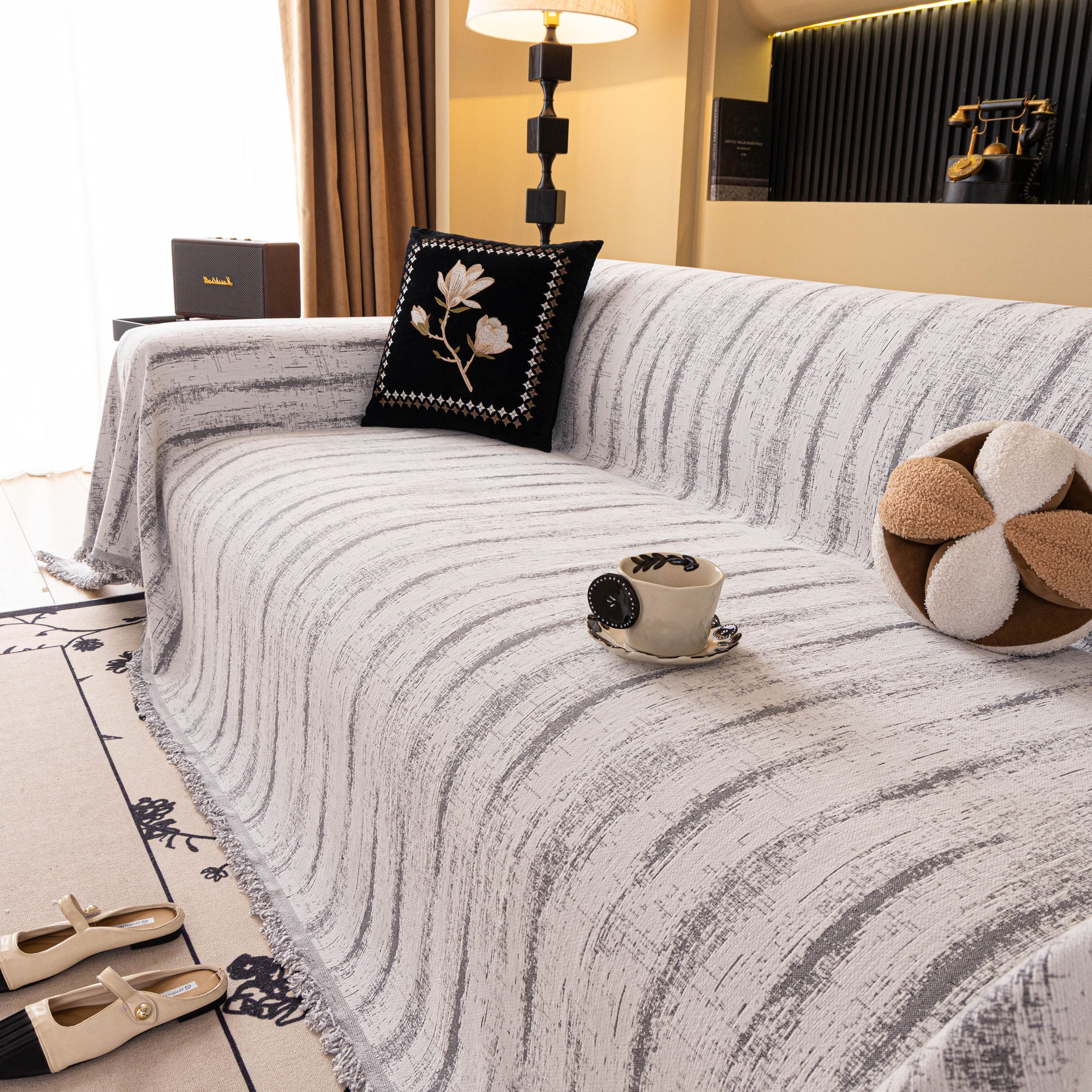 Chenille Oversized Throws for Couches, Washable and Durable Sofa Slipcover for Pets