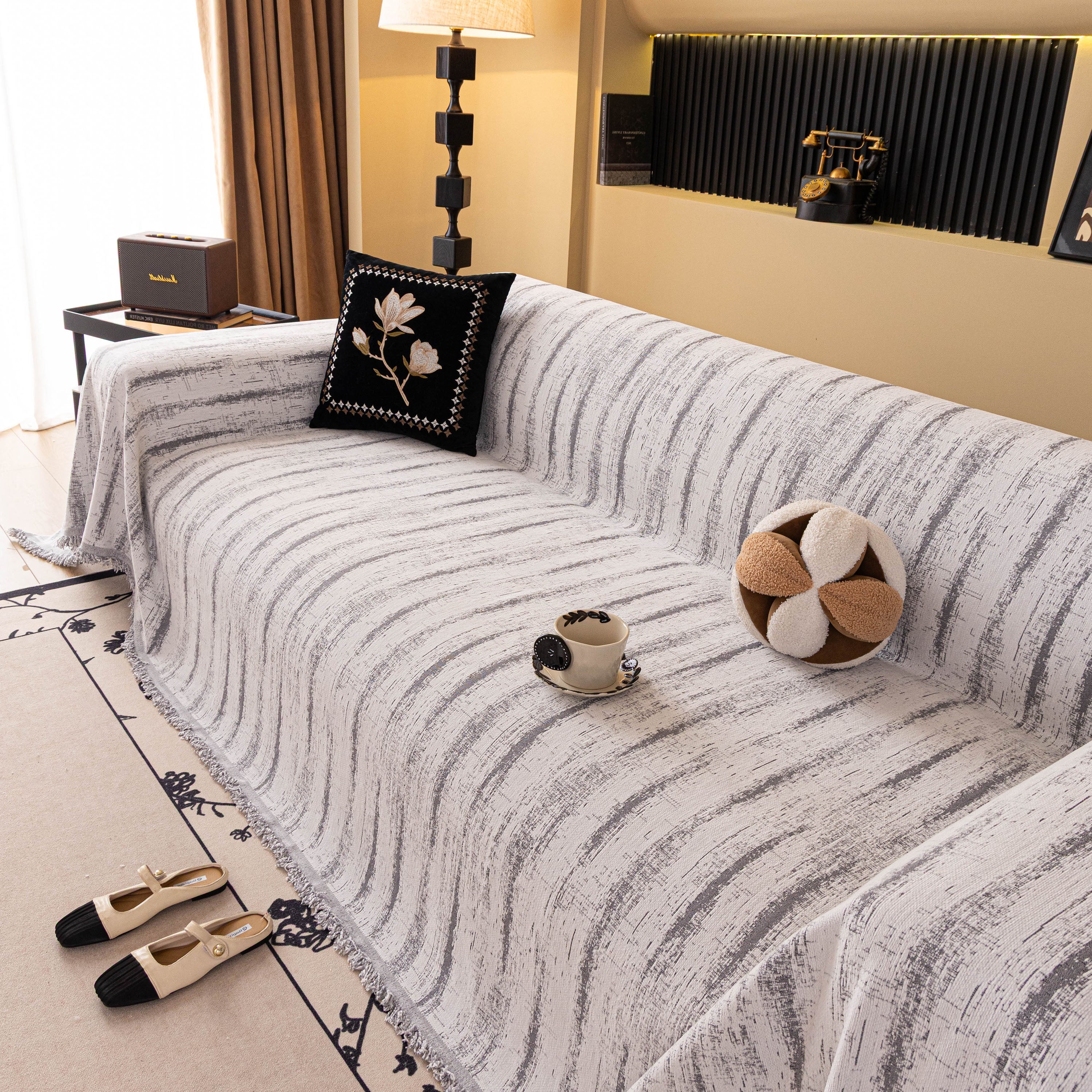 Chenille Oversized Throws for Couches, Washable and Durable Sofa Slipcover for Pets