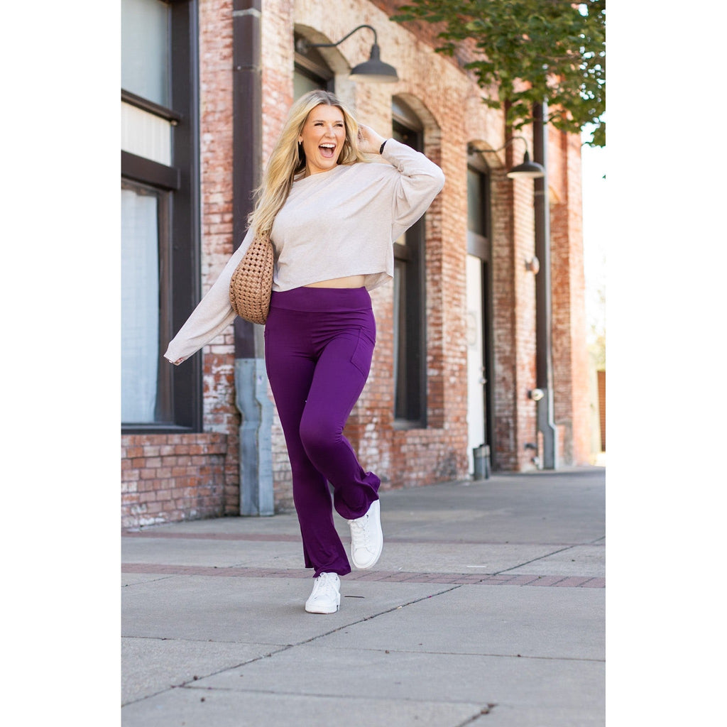 *Ready to Ship | The Reese  Purple Flare Leggings