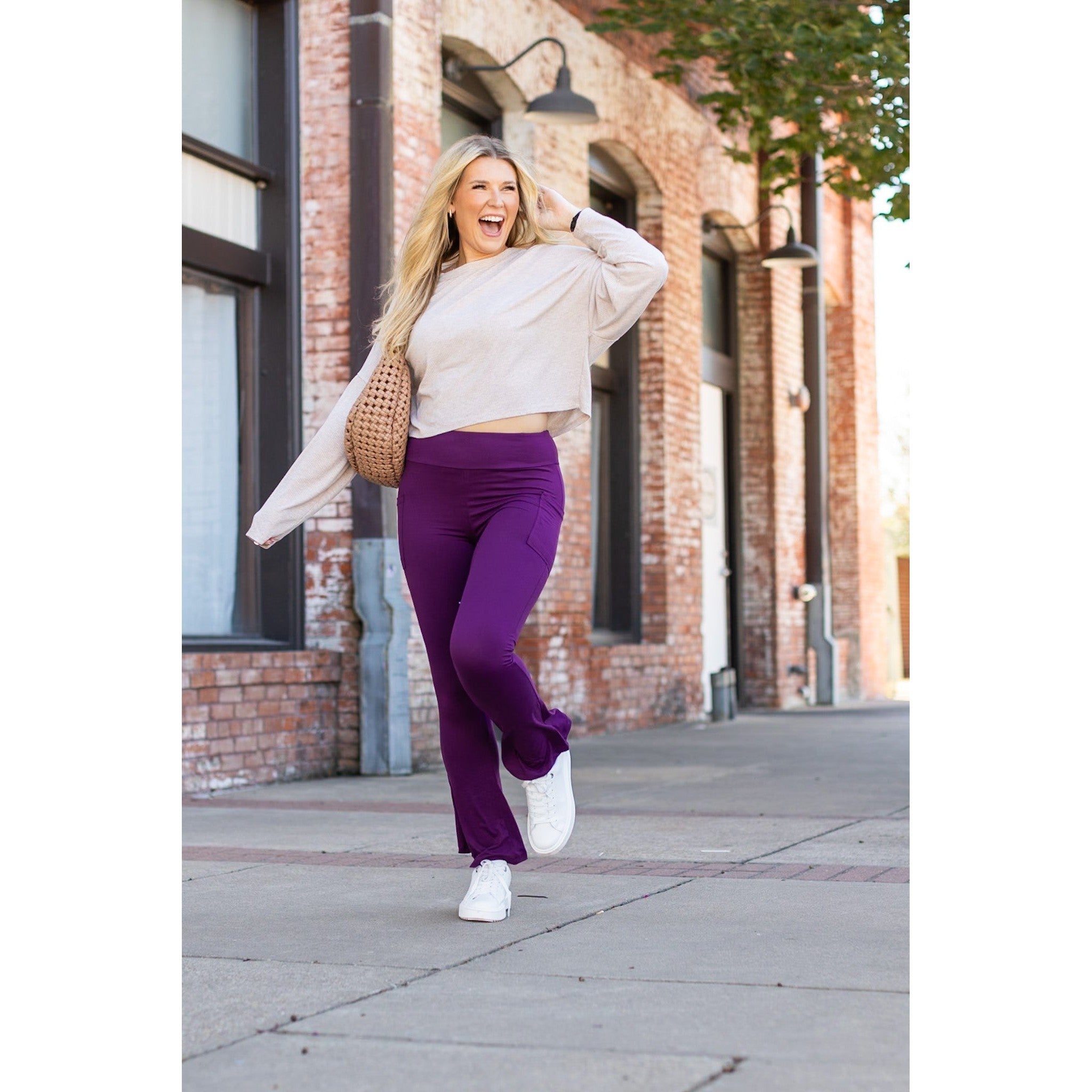 *Ready to Ship | The Reese  Purple Flare Leggings