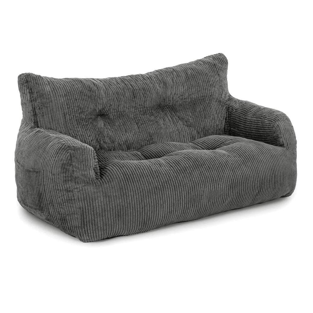Pamapic 2-Seat Big Teddy Fabric Bean Bag Couch for Dorm Room & Bedroom