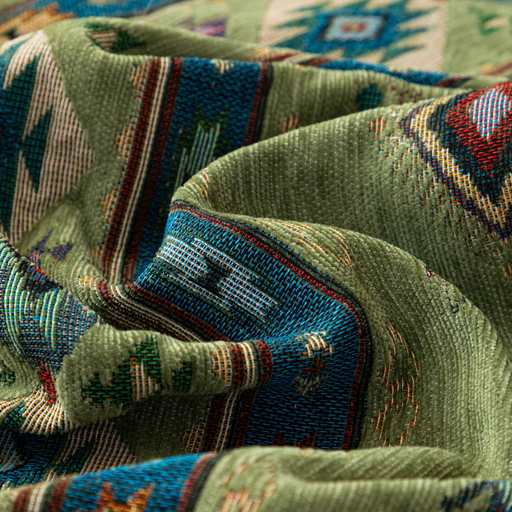 Southwestern Boho Woven Tribal Sofa Cover Blanket, Rustic Farmhouse Couch Throw Cover
