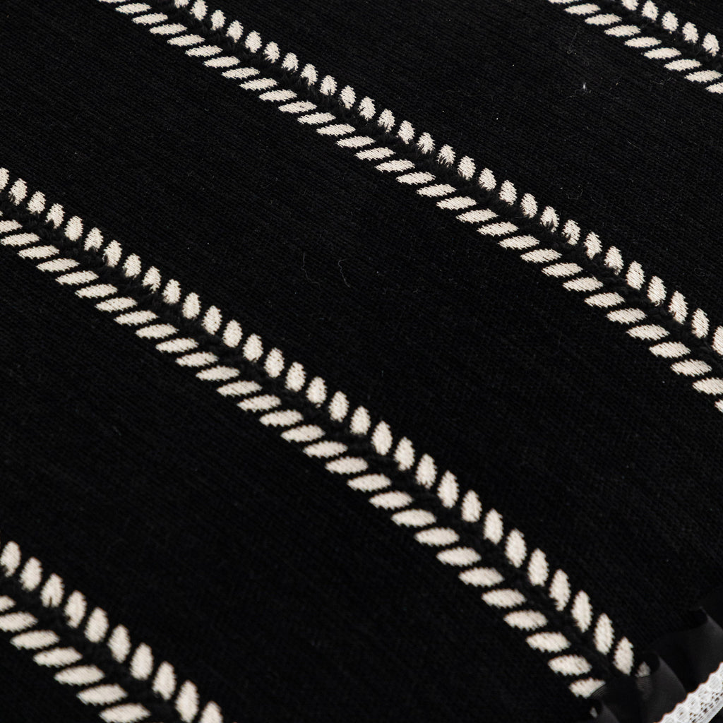 Leaf Stripe Sofa Cover with Black Sheer Skirt, Boho Soft Couch Slipcover for Pets