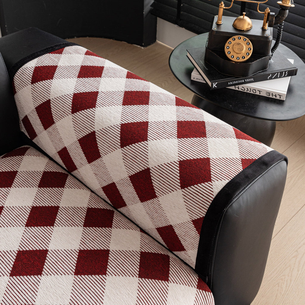 Non-Slip Chenille Sofa Slipcover Modern Geometric Sofa Protector Fits Most Sofas