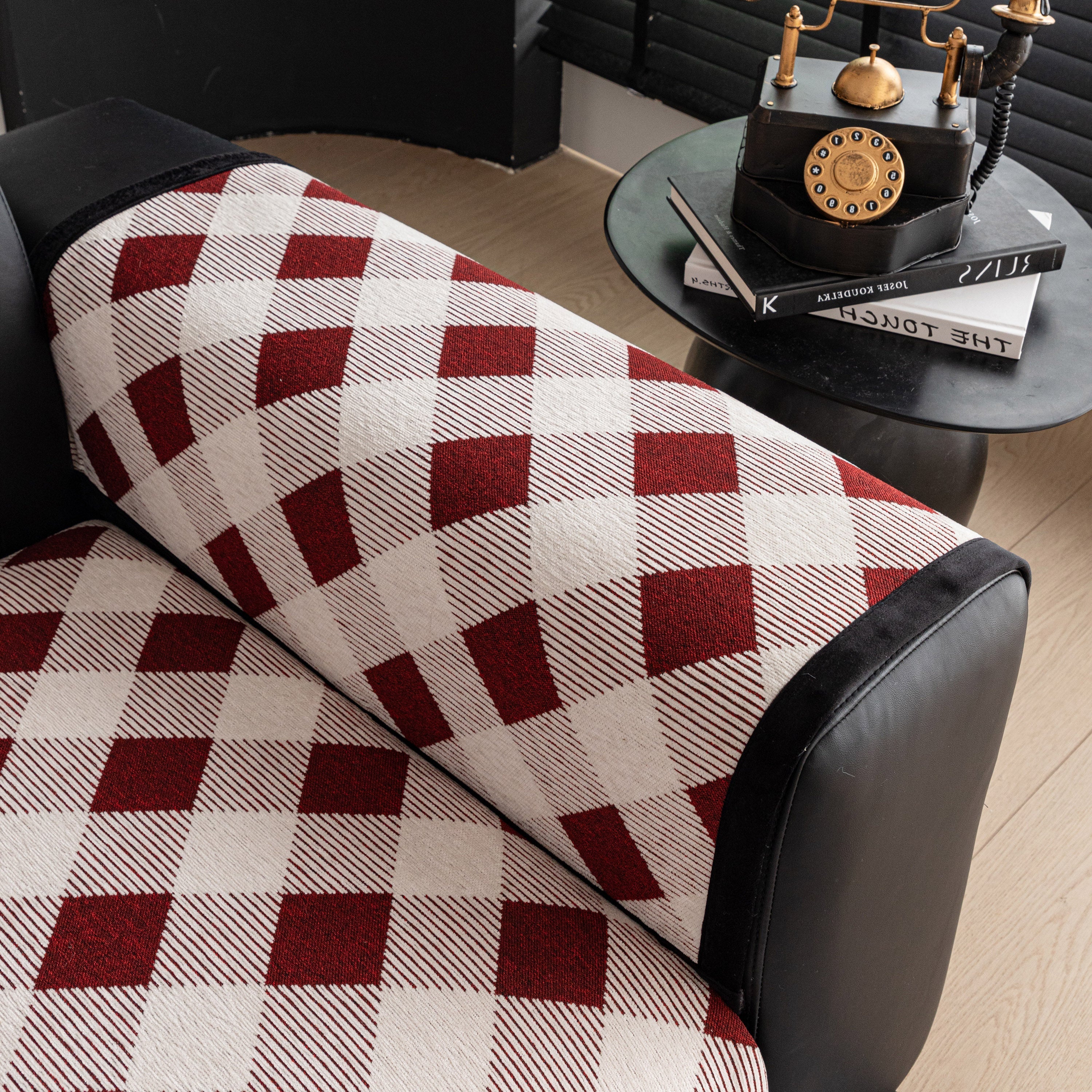 Non-Slip Chenille Sofa Slipcover Modern Geometric Sofa Protector Fits Most Sofas