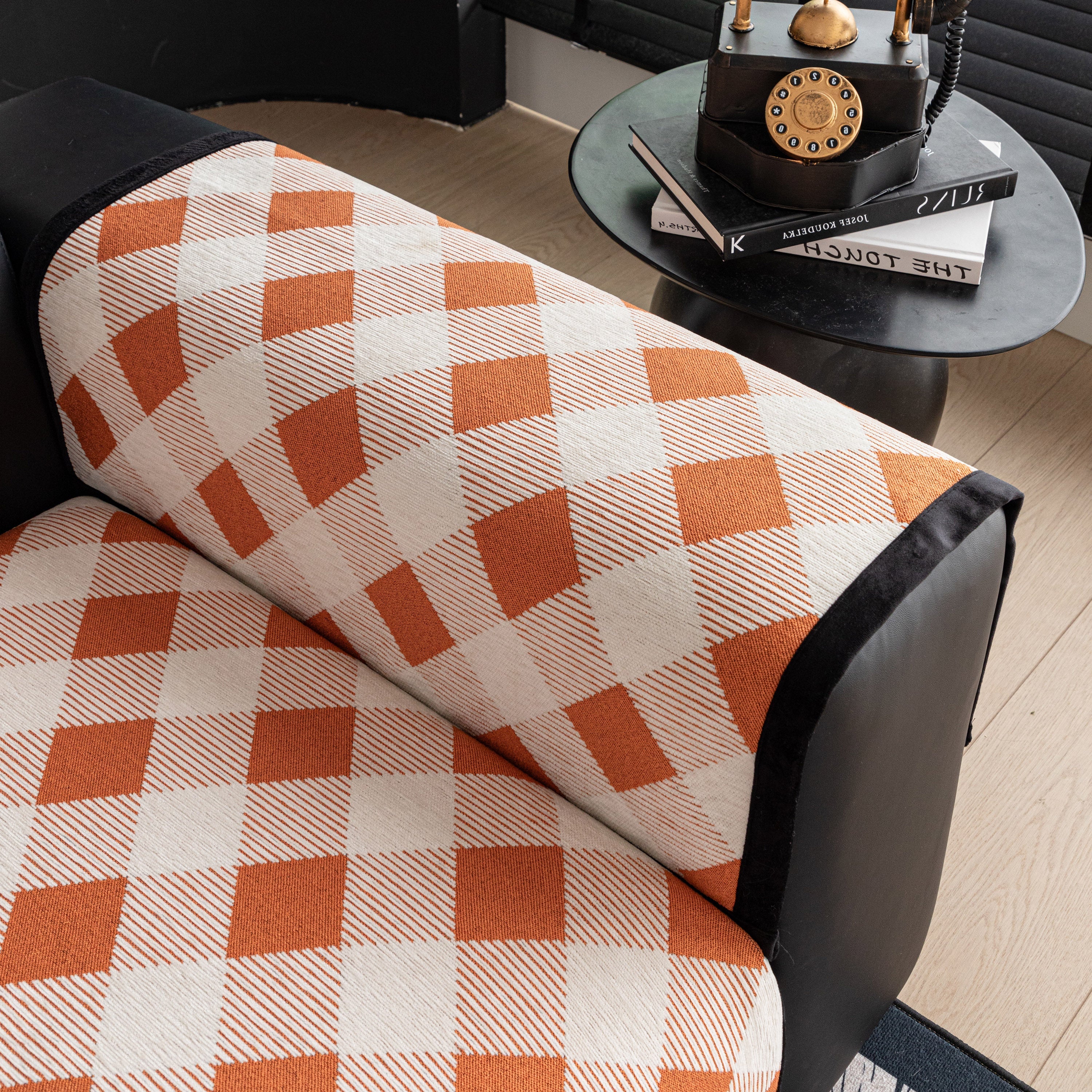 Non-Slip Chenille Sofa Slipcover Modern Geometric Sofa Protector Fits Most Sofas