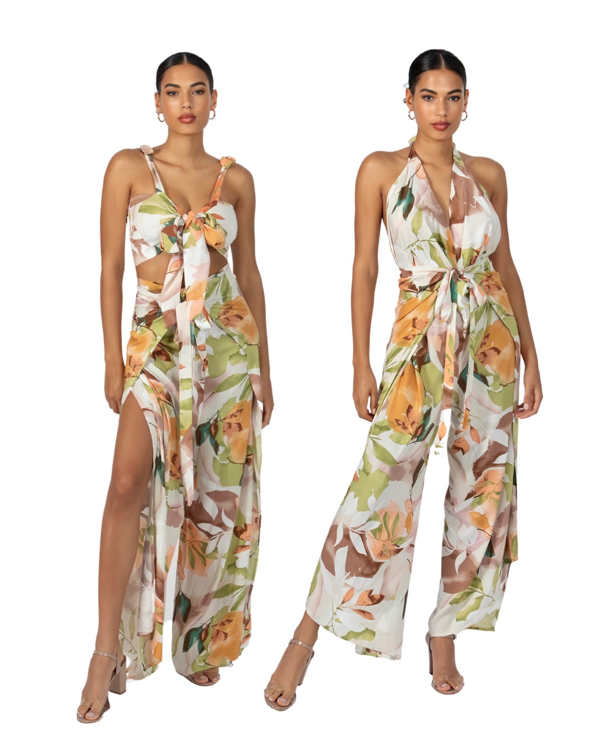 Pant to Jumpsuit - Peach Floral